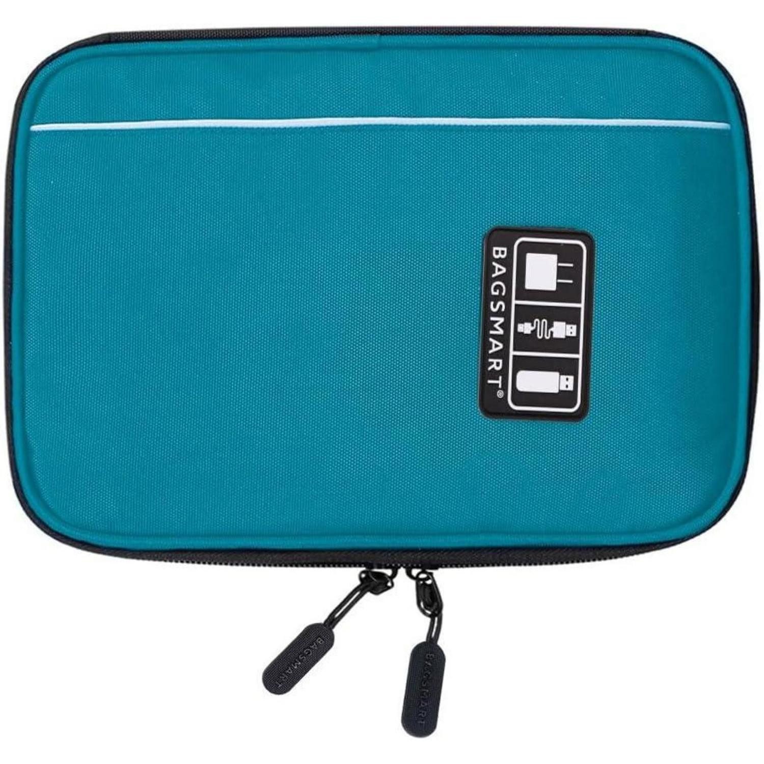 Taschenorganizer Elektronische Tasche für Reise mit USB Sticks und SD Karten, Blau