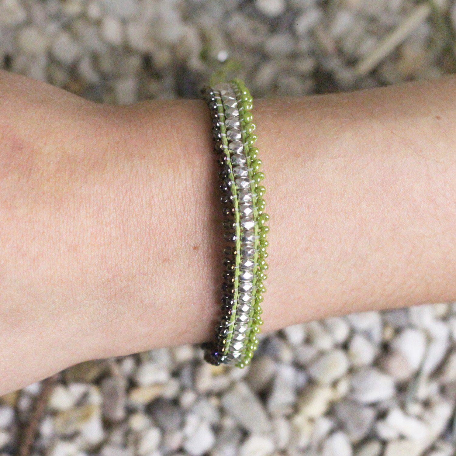 mitienda Armband Perlenarmband grün