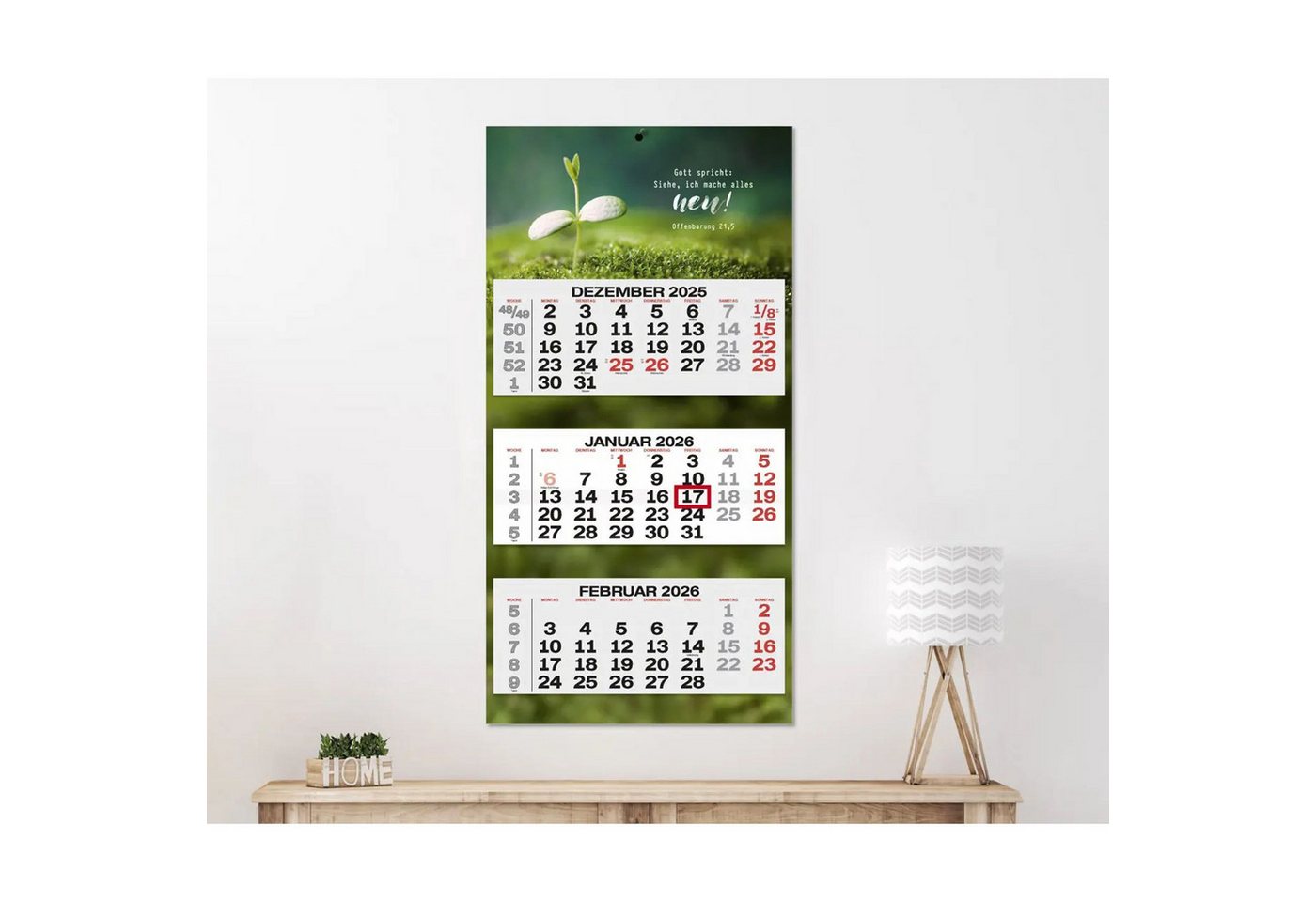 Wandkalender 3-Monatsplaner 2026