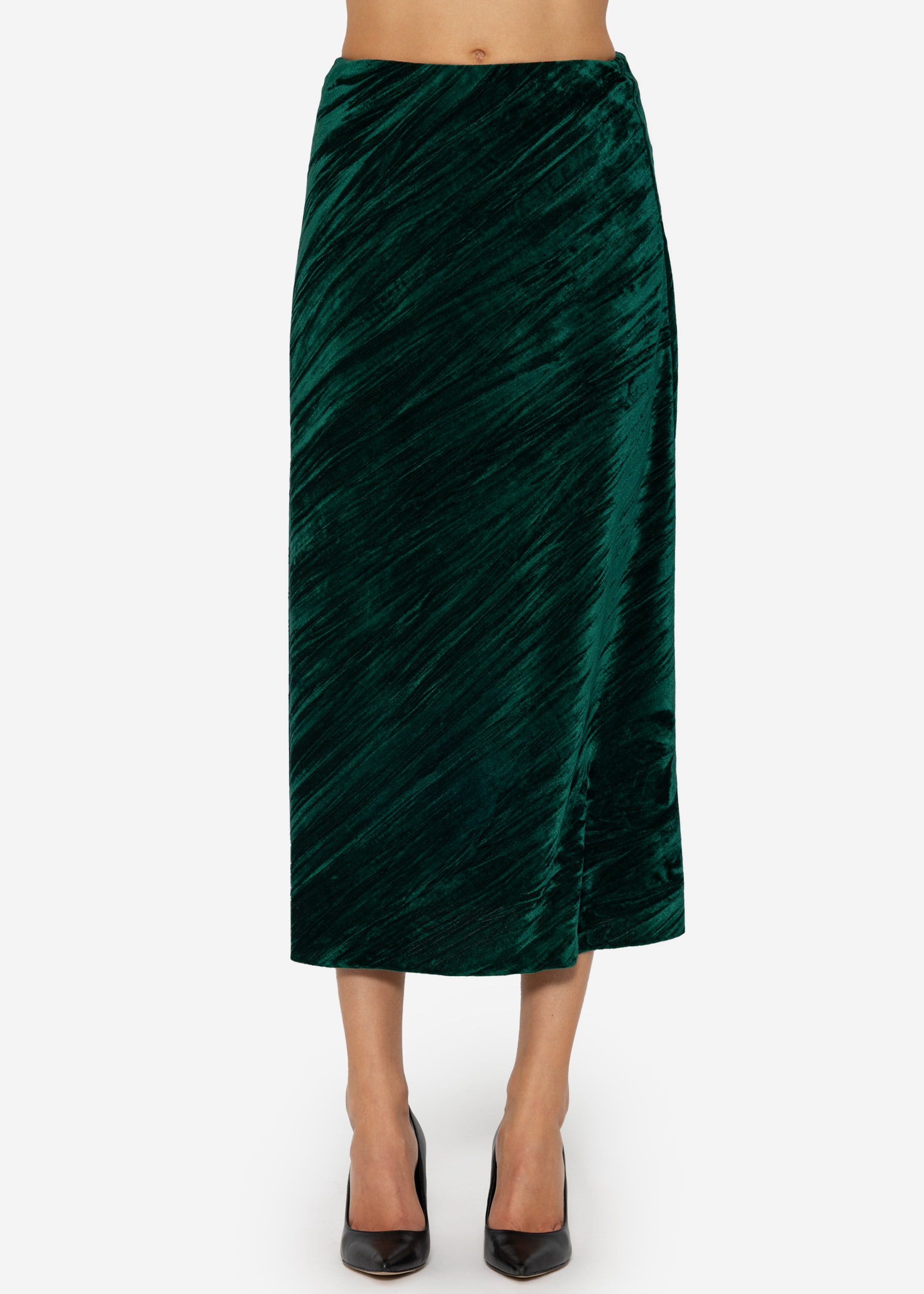 SASSYCLASSY Midirock Schlichter, eleganter Midi Samtrock günstig online kaufen