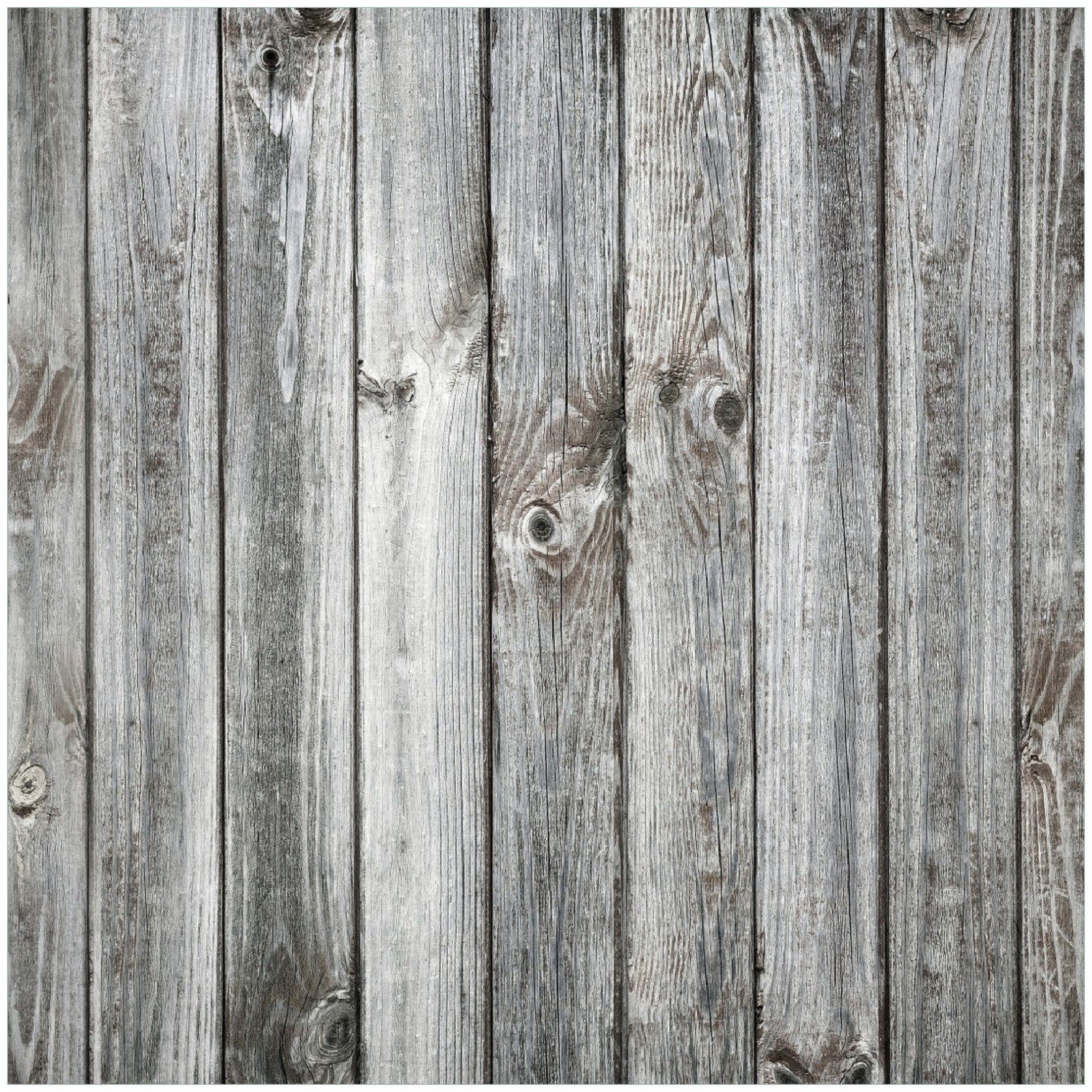 Wallario Memoboard Holz-Optik Textur hellgraues Holz Paneele Dielen mit Asteinschlüssen