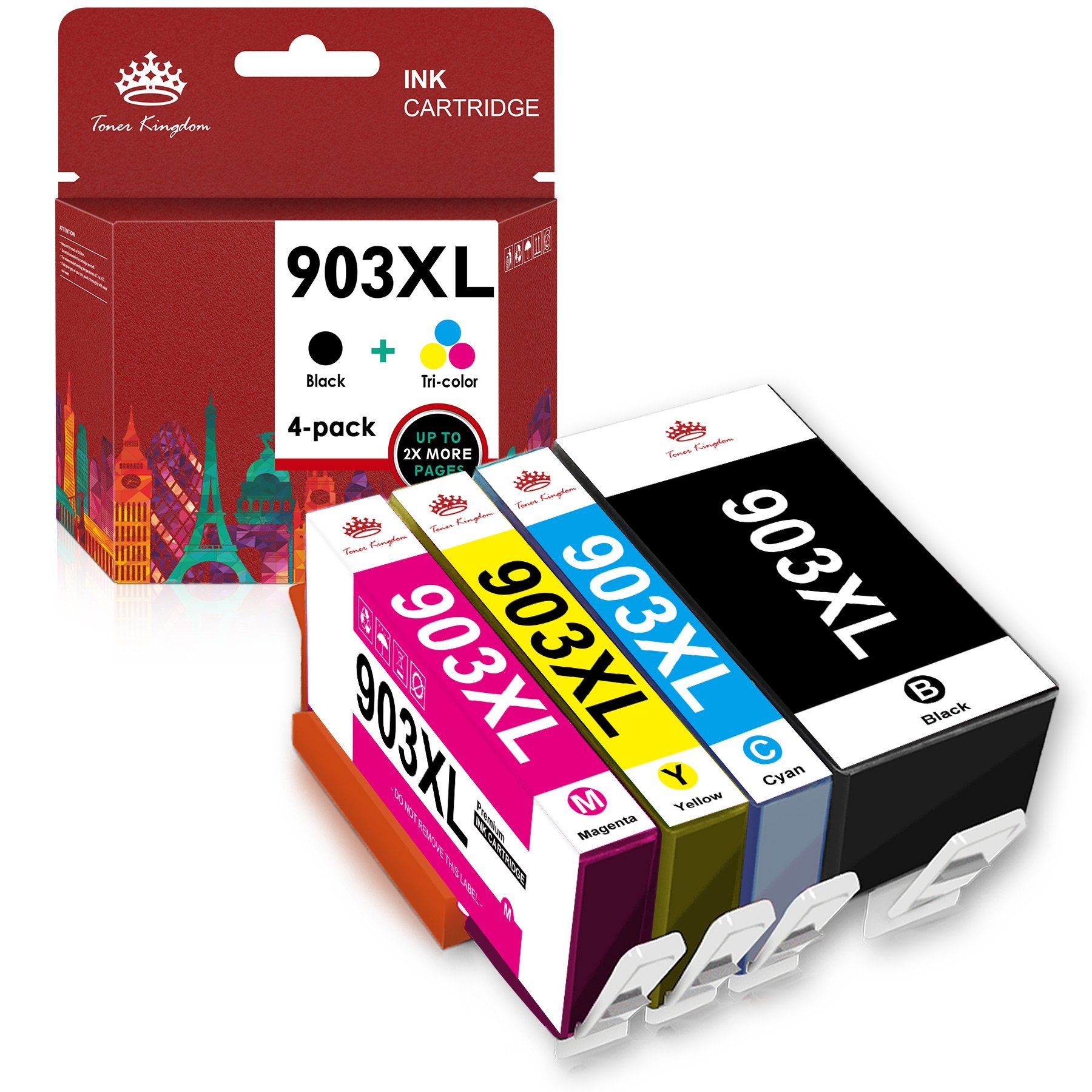 Toner Kingdom 903 Drucker für HP 903 XL Multipack Officejet Pro 6950 6960 6970 Tintenpatrone (OfficeJet 6950 6951 Pro 6960 6970 6974)