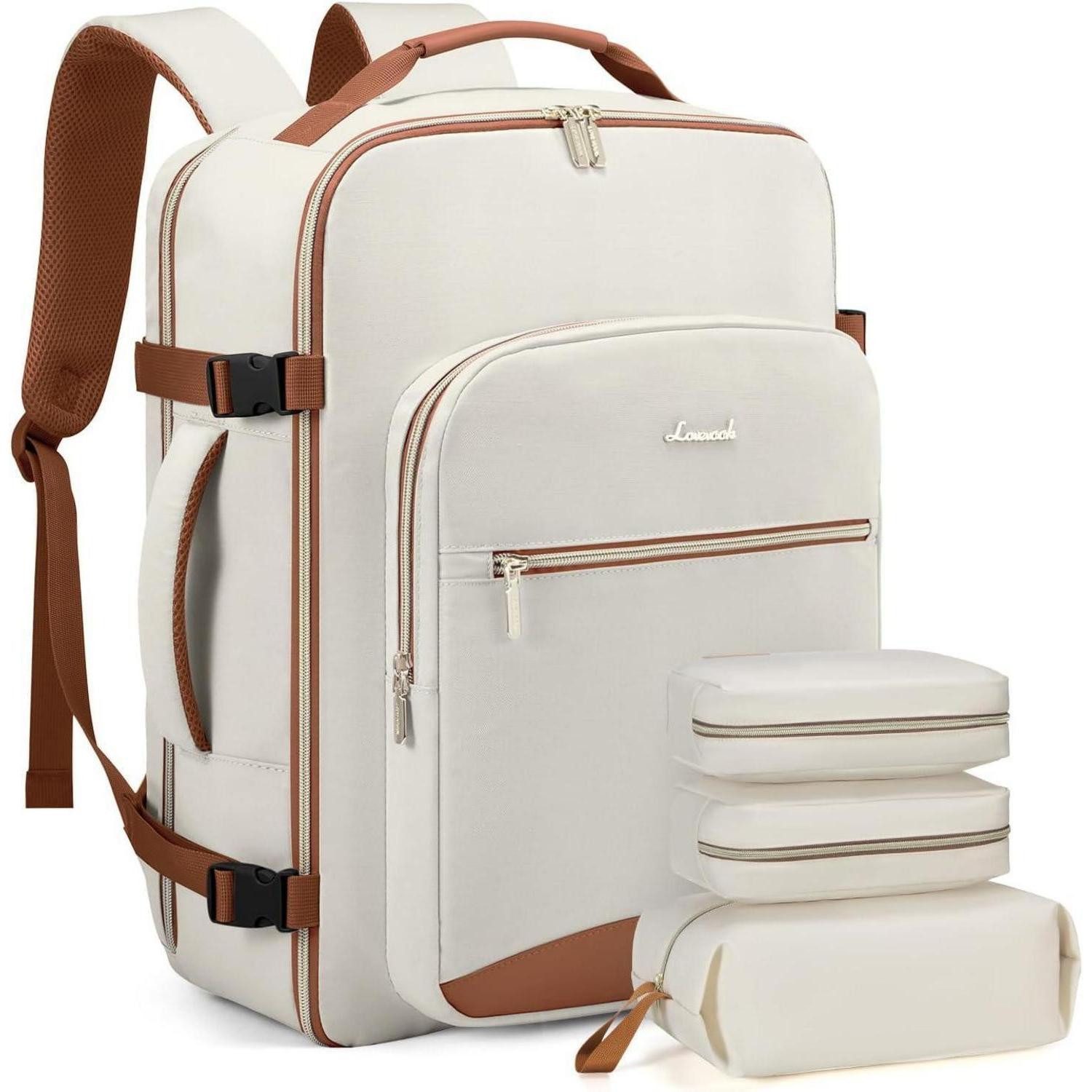 Reiserucksack Handgepäck Rucksack 40L Damen Wasserdicht Reisetasche 17 Zoll Laptop