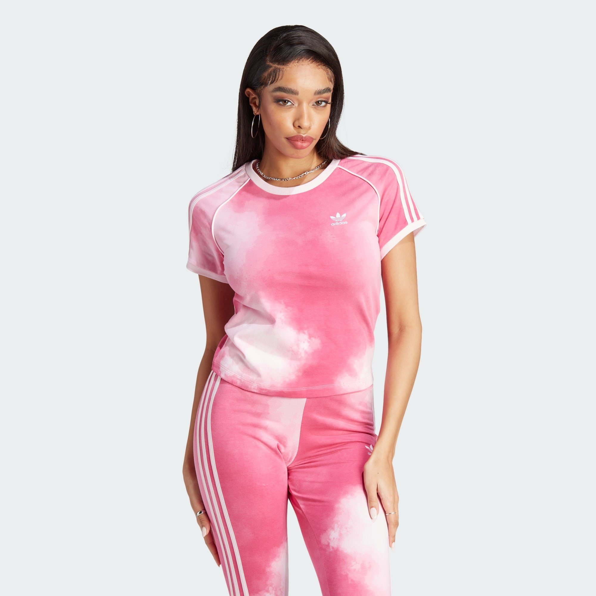 adidas Originals / FADE Multicolor Clear 3-STREIFEN T-Shirt T-SHIRT Pink COLOUR