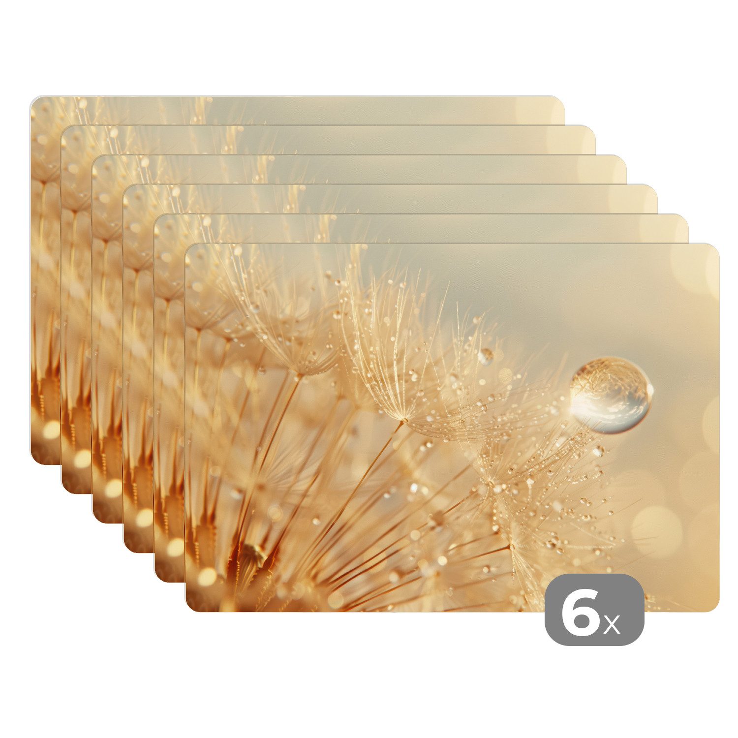 MuchoWow Platzset Löwenzahn - Wasser - Natur - Pflanzen - Modern, (6-St), P günstig online kaufen