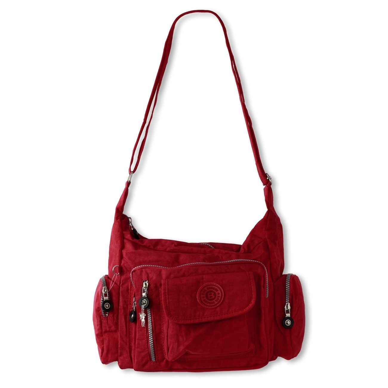 BAG STREET 22cm (Schultertasche), Schultertasche x Schultertasche Bag Street Damenhandtasche Nylon, rot ca. Schultertasche ca. 30cm