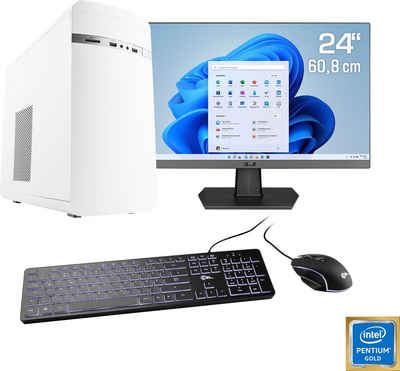 CSL Speed V21817 PC-Komplettsystem (24", Intel® Pentium Gold G6400, 8 GB RAM, 500 GB SSD)