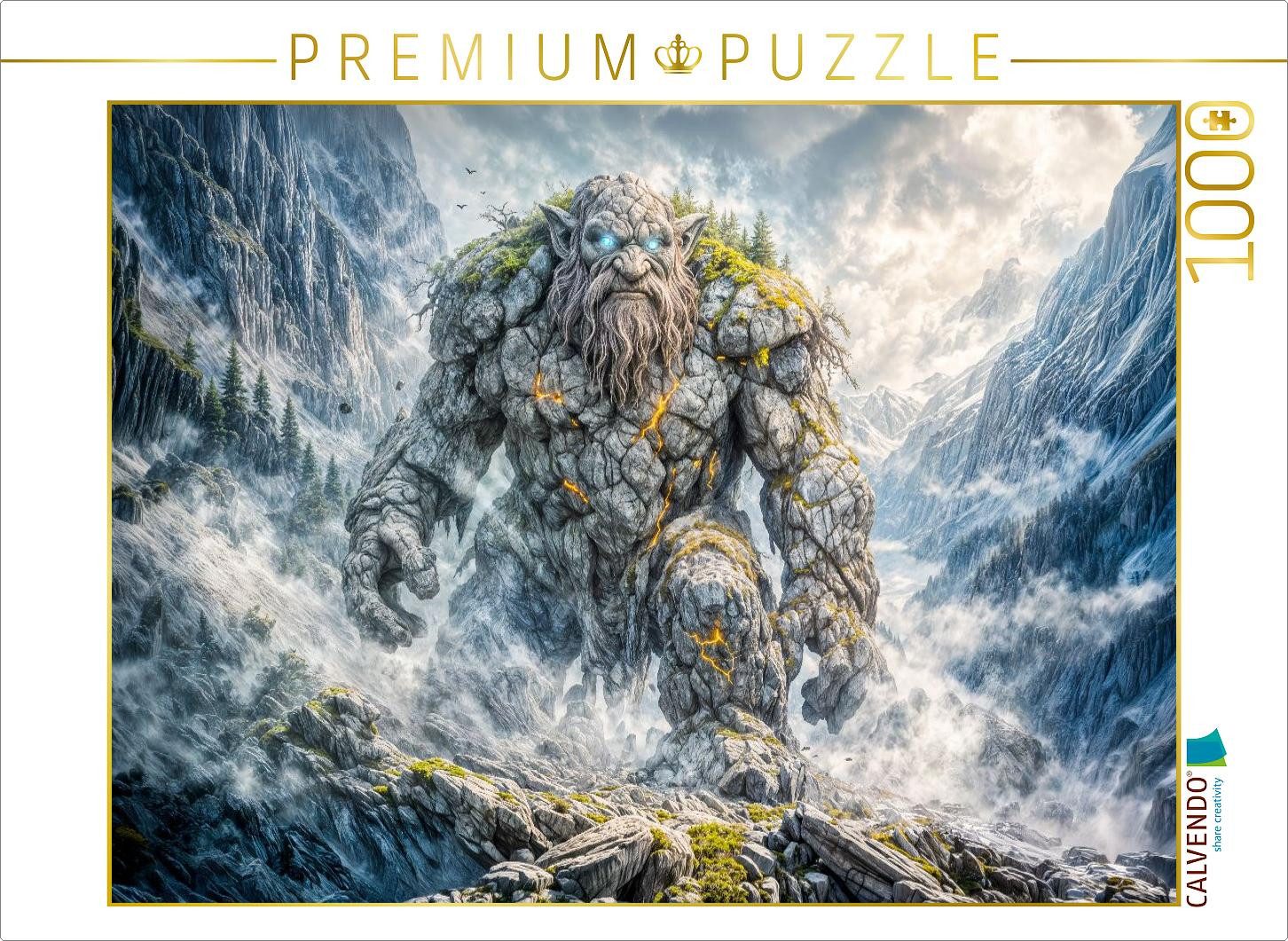 CALVENDO Puzzle CALVENDO Puzzle Troll Puzzle Fantasy Riese mit Glühenden Lavarissen, 1000 Puzzleteile