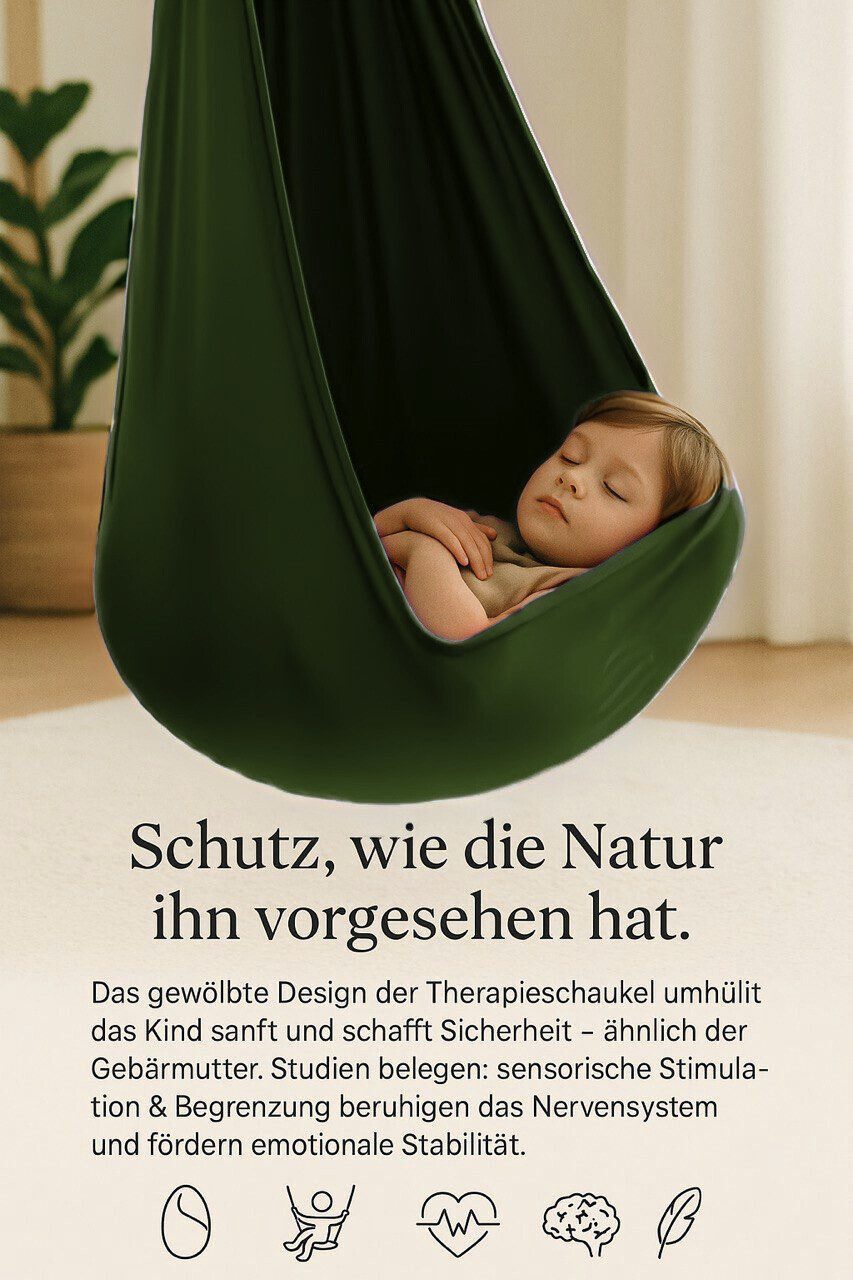 Kronenberg Tuchschaukel Ganzkörpersocke (Sensorische Therapieschaukel aus elastischem Nylon), Hängeschaukel, höhenverstellbar, 360° drehbar, für drinnen & drauß – Bild 4 von 5
