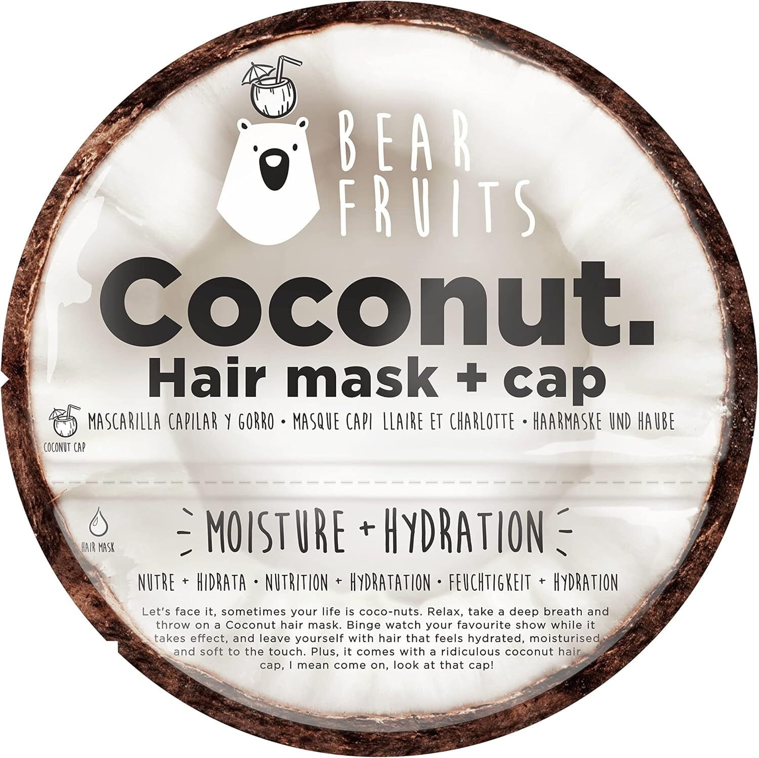 Bear Fruits Haarmaske Coconut - Hair mask + cap 10er-pack