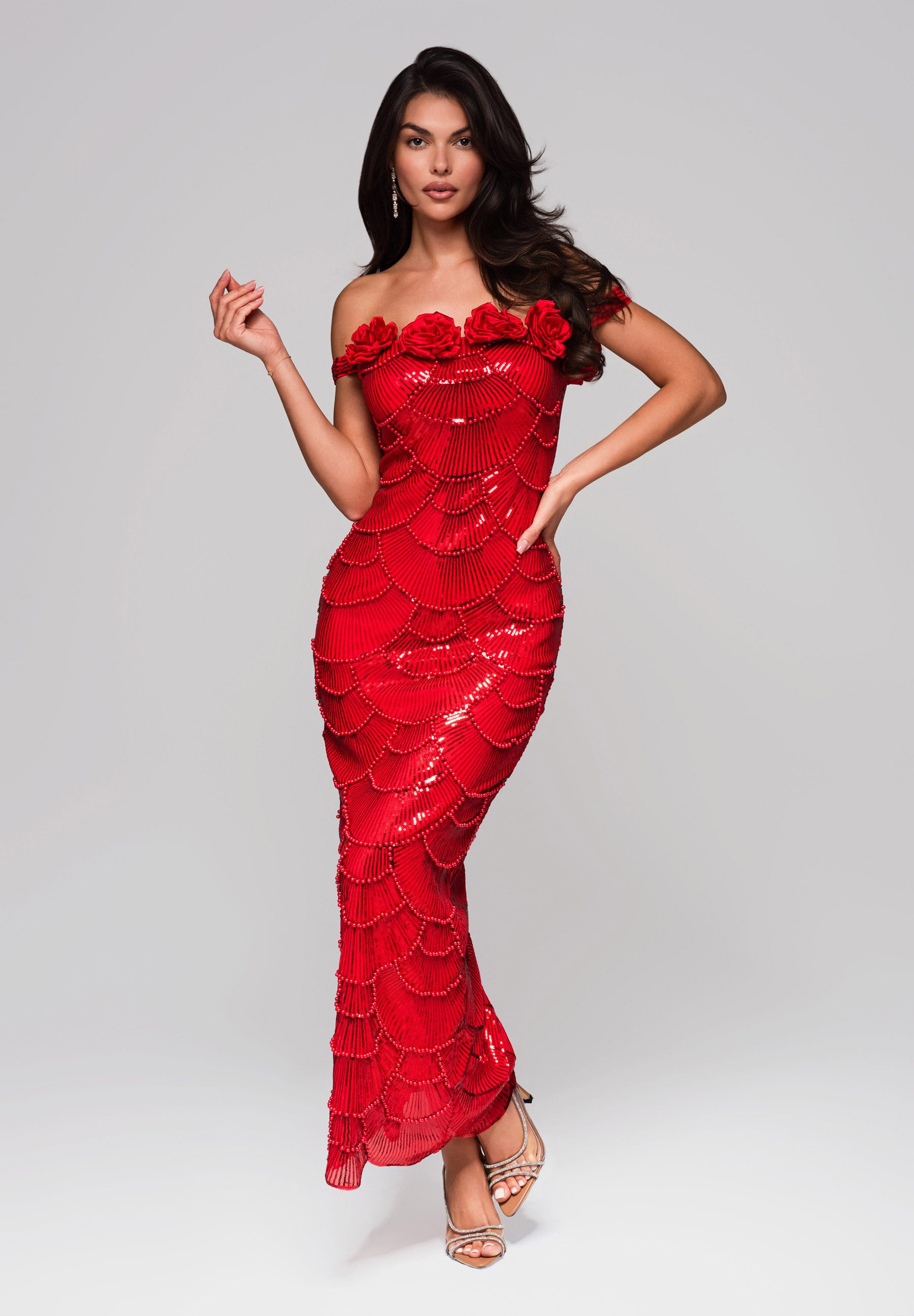 OMBRE Abendkleid Elegantes Abendkleid mit floralen günstig online kaufen