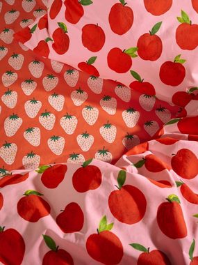 Spannbettlaken Berry special, Essenza, Baumwolle, Gummizug: rundum, (1 Stück), aus GOTS-zertifiziertem Baumwollperkal, mit Erdbeerprint