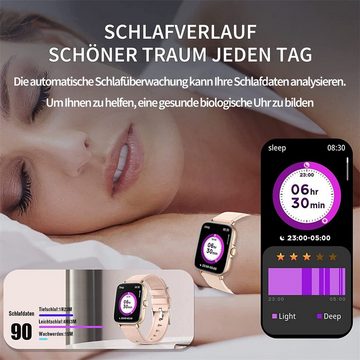 Bothergu Smartwatch, Pulsuhr Schlafmonitor Schrittzähler für Damen Herren