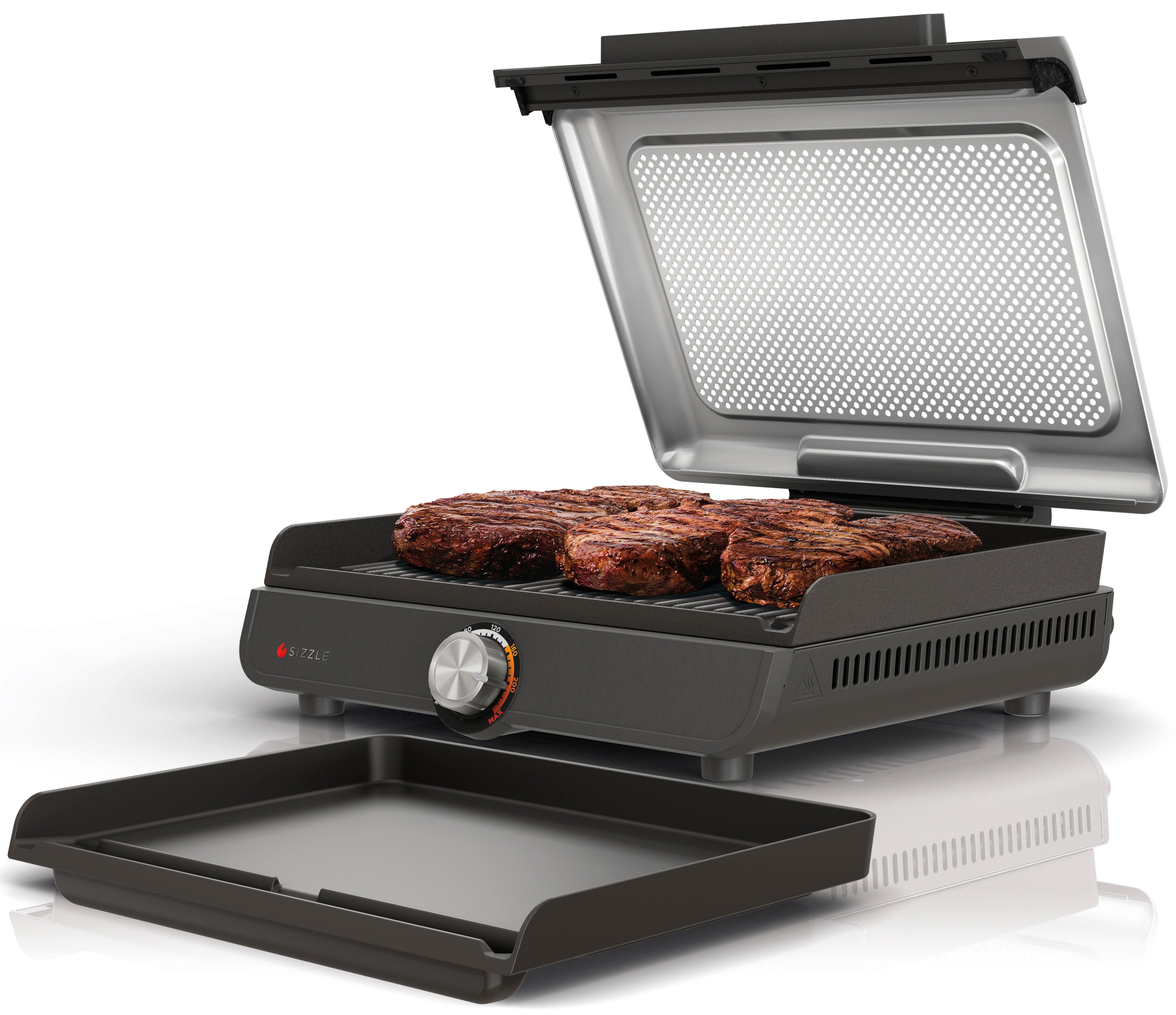 NINJA Elektrogrill Sizzle Grillplatte und Plancha GR101EU, 1450 W, Teppanyakigrill