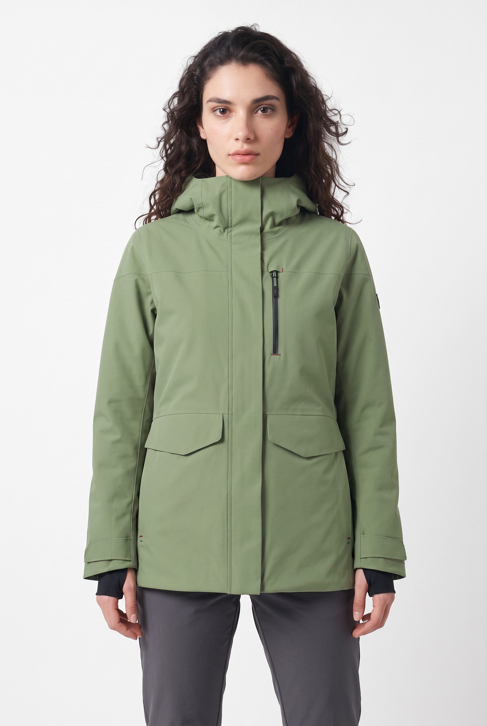 CMP Funktionsparka WOMAN LONG JACKET FIX HOOD Winddicht,Wasserdicht, Getapte Nähte, Wärmende Wattierung