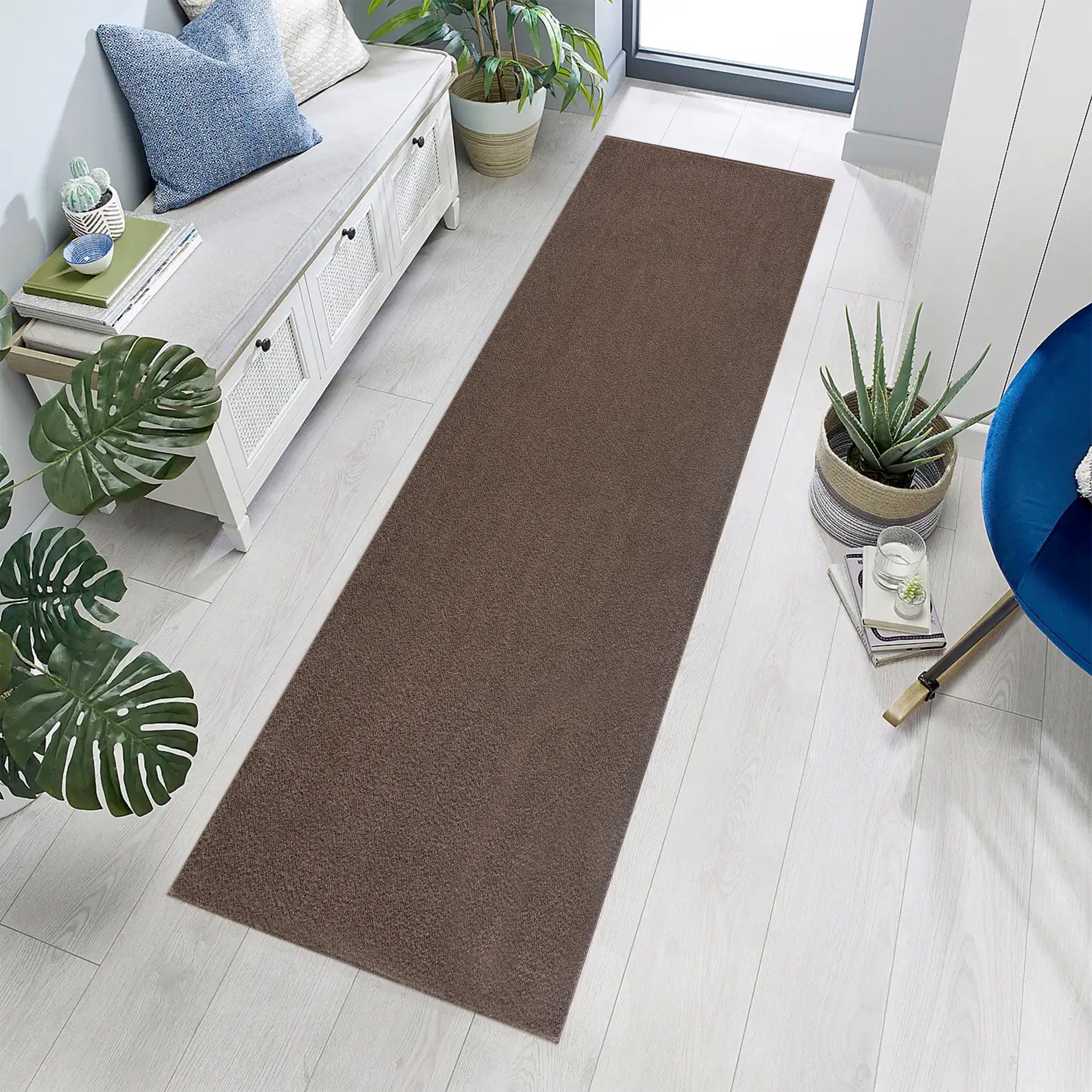 Jimri Teppich Lotus Wohnzimmer Teppich Einfarbig Kurzflor Läufer Uni, Läufer, Wohnzimmer Teppich Einfarbig Kurzflor Läufer