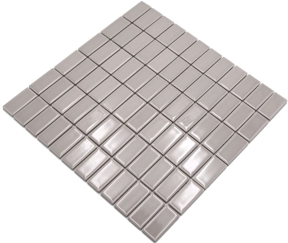 Mosani Mosaikfliesen Stäbchen Mosaik Fliese Keramik schlamm glänzend Fliese günstig online kaufen