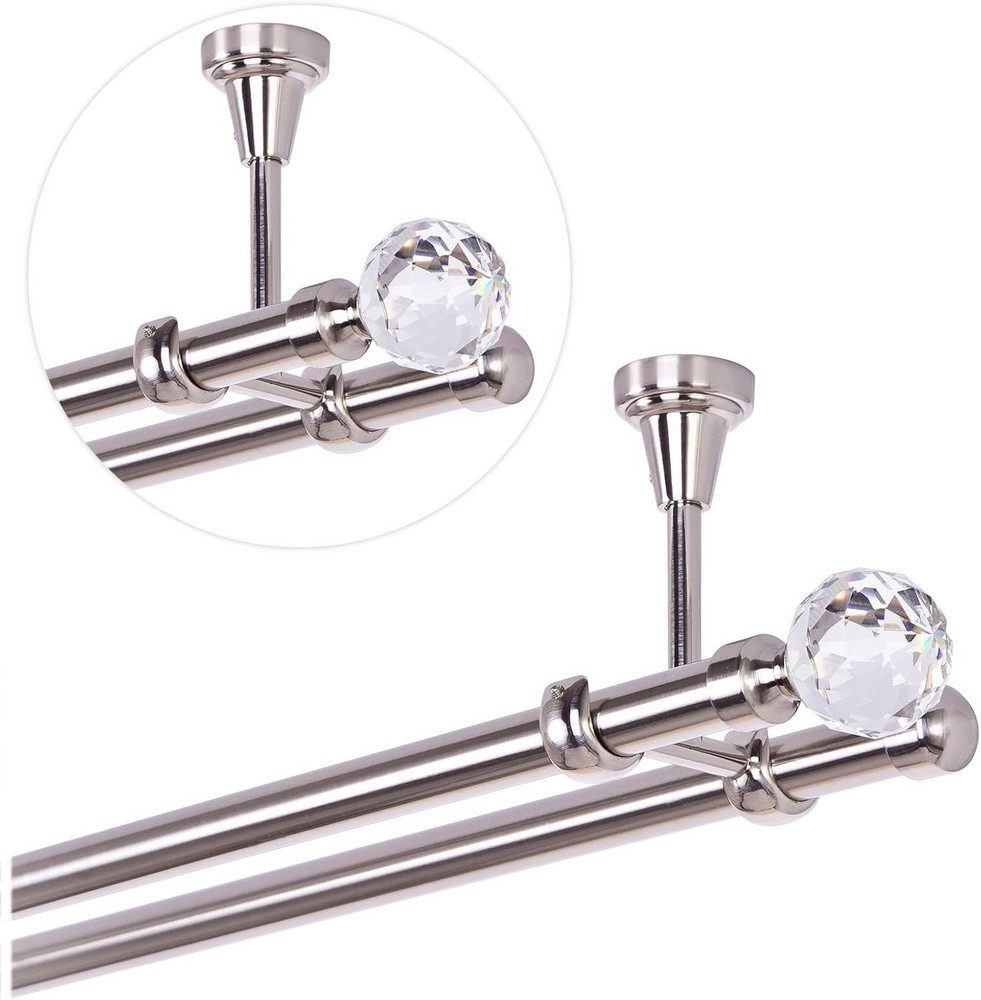 MDEKOR Gardinenstange, 2-läufig, kürzbar, Deckenmontage, Gardinenstange Vor günstig online kaufen