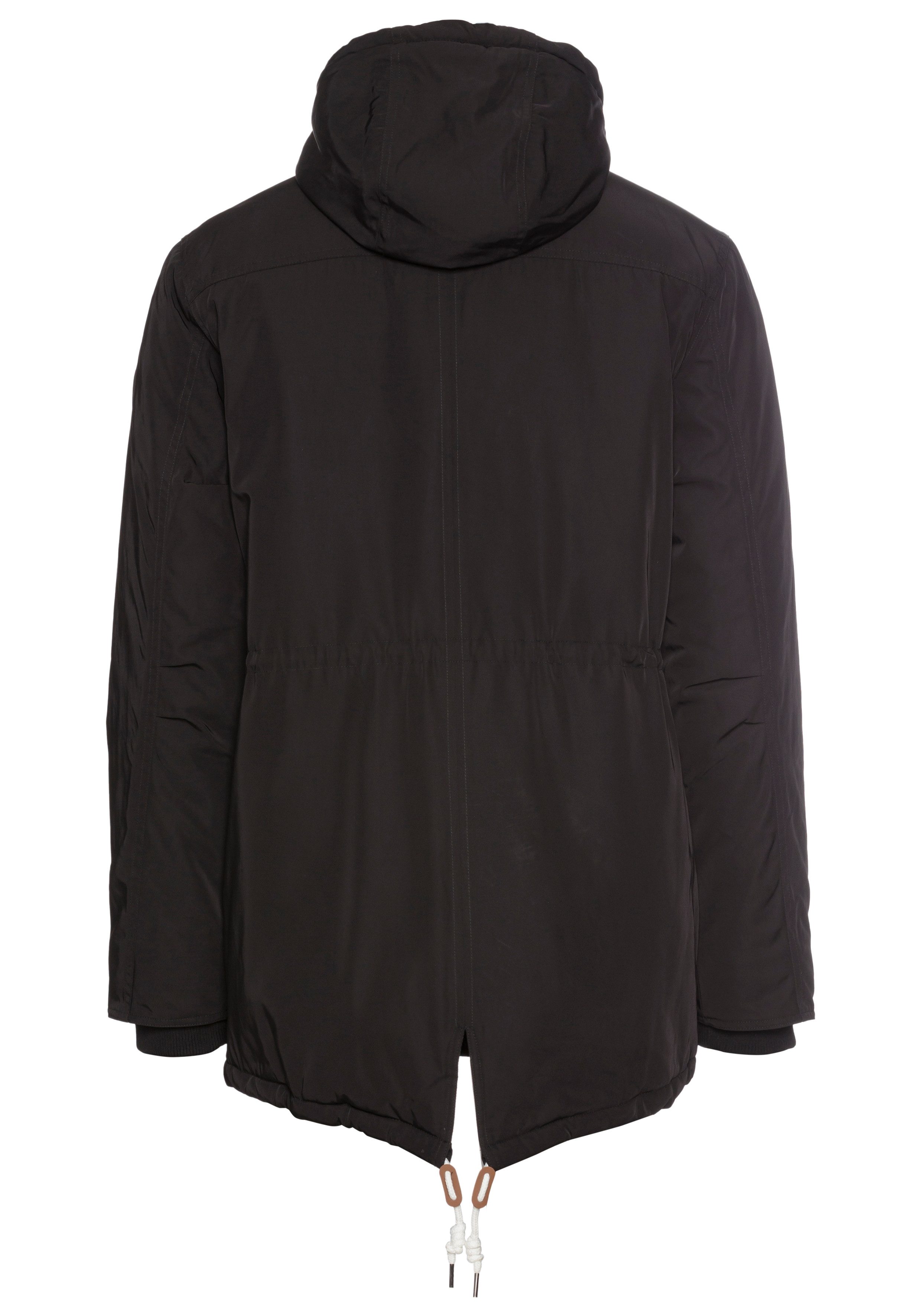 Bruno Banani Winterjacke modischer Stil, taillierte Passform, mit Kapuze, mit Kordelzügen