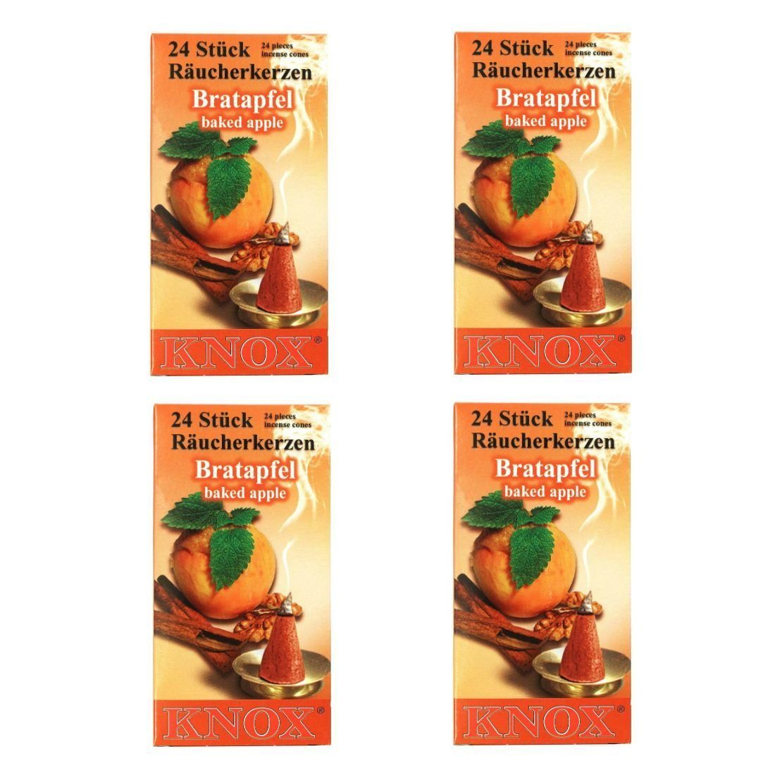 KNOX Räuchermännchen 4 Päckchen Räucherkerzen- Bratapfel - 24er Packung