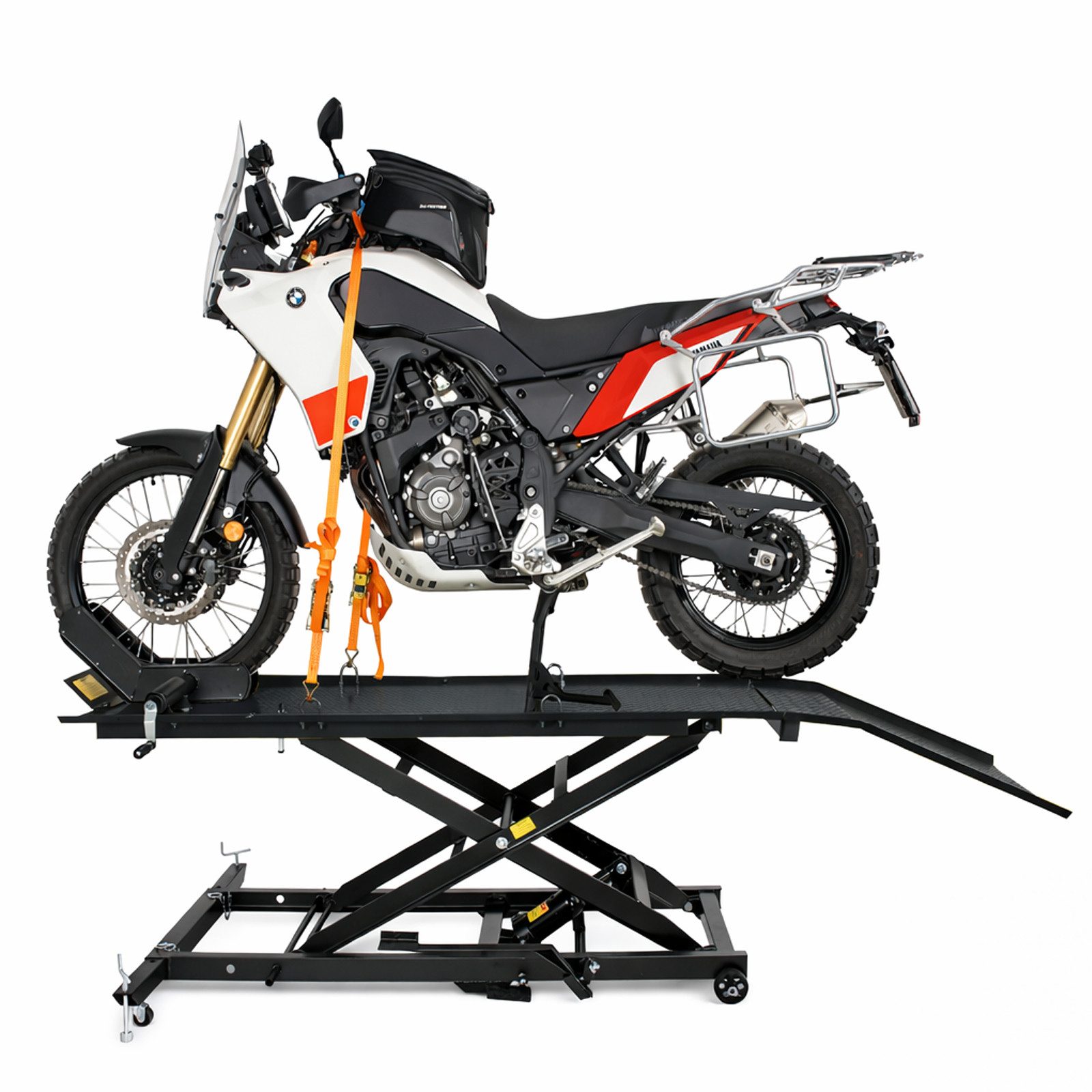 TRUTZHOLM Hydraulikheber Motorradhebebühne hydraulisch 560 kg Breite 60 cm Schwerlastheber, (1 St), Platzsparend verstaubar, abnehmbare Auffahrrampe, stufenloses Heben