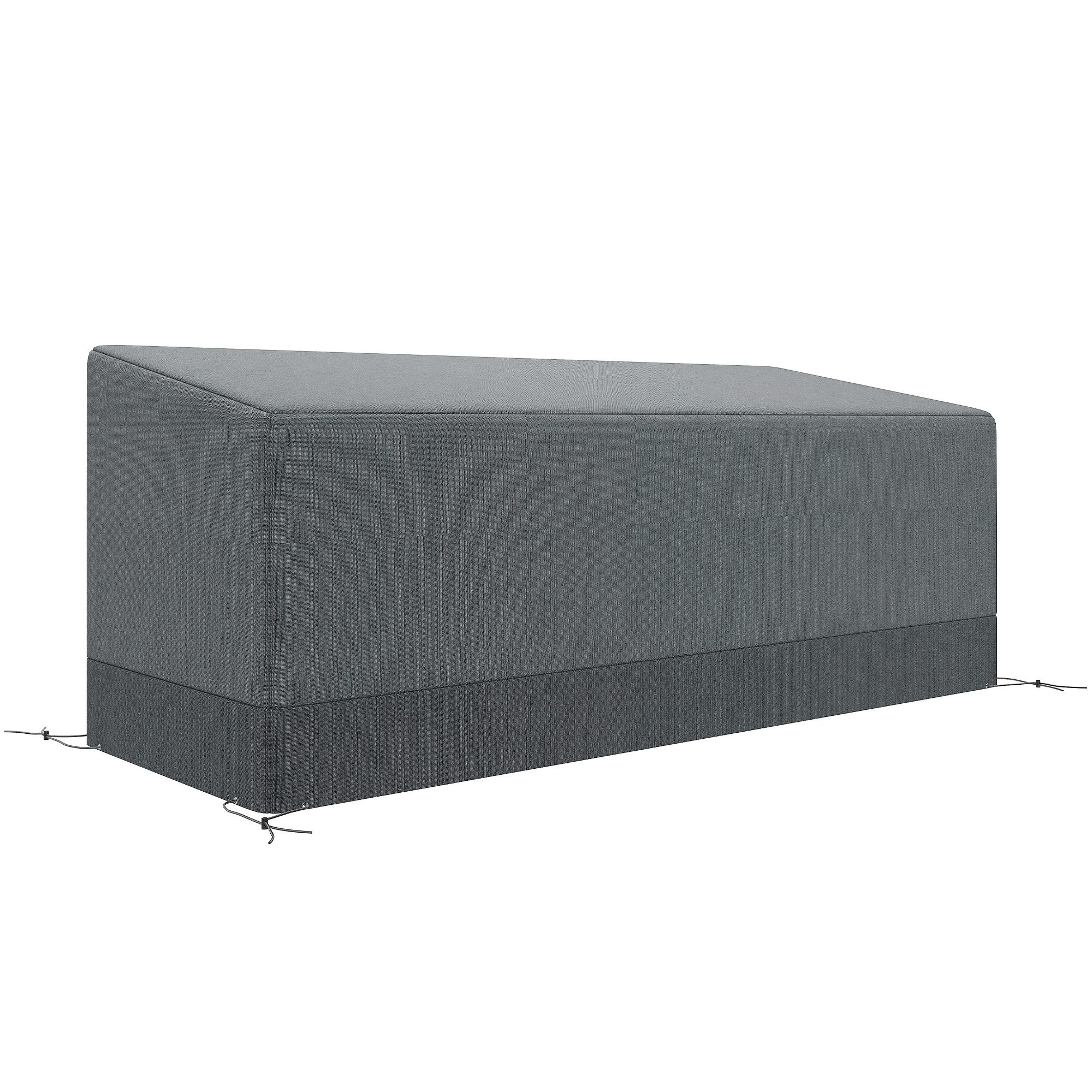 Outsunny Gartenmöbel-Schutzhülle Wasserdicht Abdeckhauben für Loungemöbel aus 600D Oxford Gewebe (Abdeckung, 1-St., Abdeckplane), für Terrassenmöbel 190,5 x 72 x 76cm Hellgrau