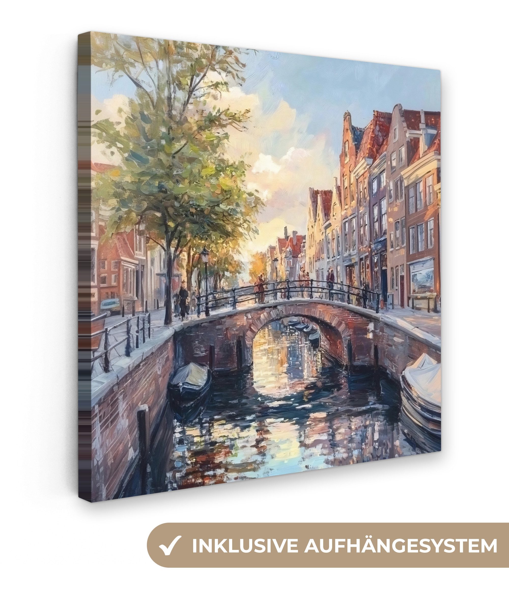 OneMillionCanvasses® Leinwandbild Brücke - Stadt - günstig online kaufen