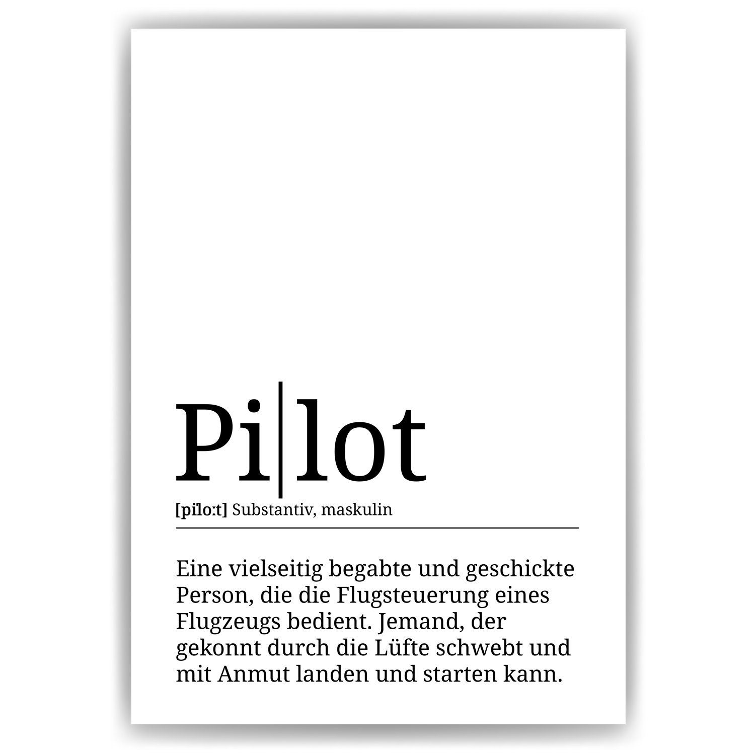 Geschenk Definition Pilot Tigerlino Poster Wandbild