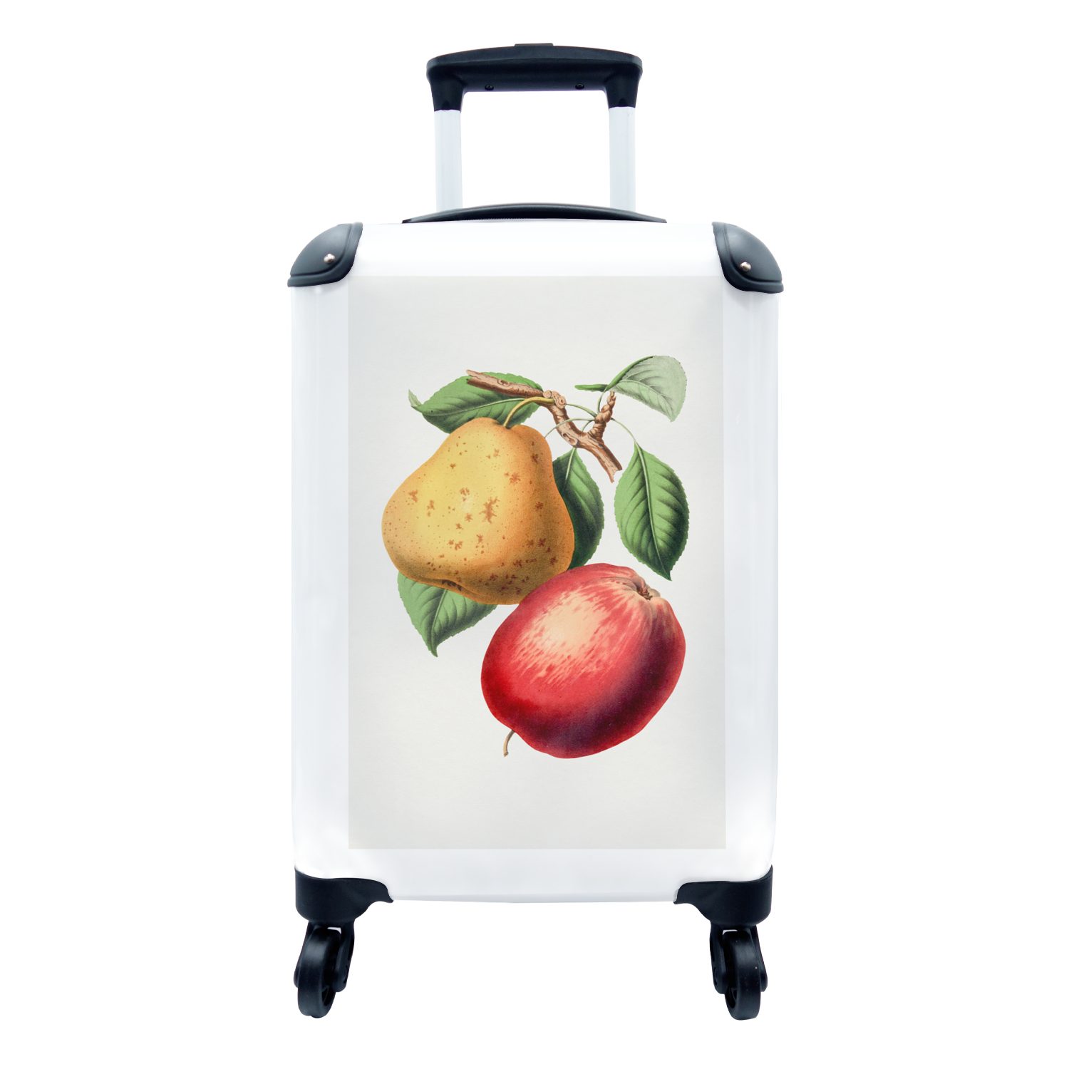 für Birne Lebensmittel, Trolley, Reisekoffer Ferien, mit rollen, Rollen, Apfel - Reisetasche 4 Handgepäckkoffer - MuchoWow Handgepäck