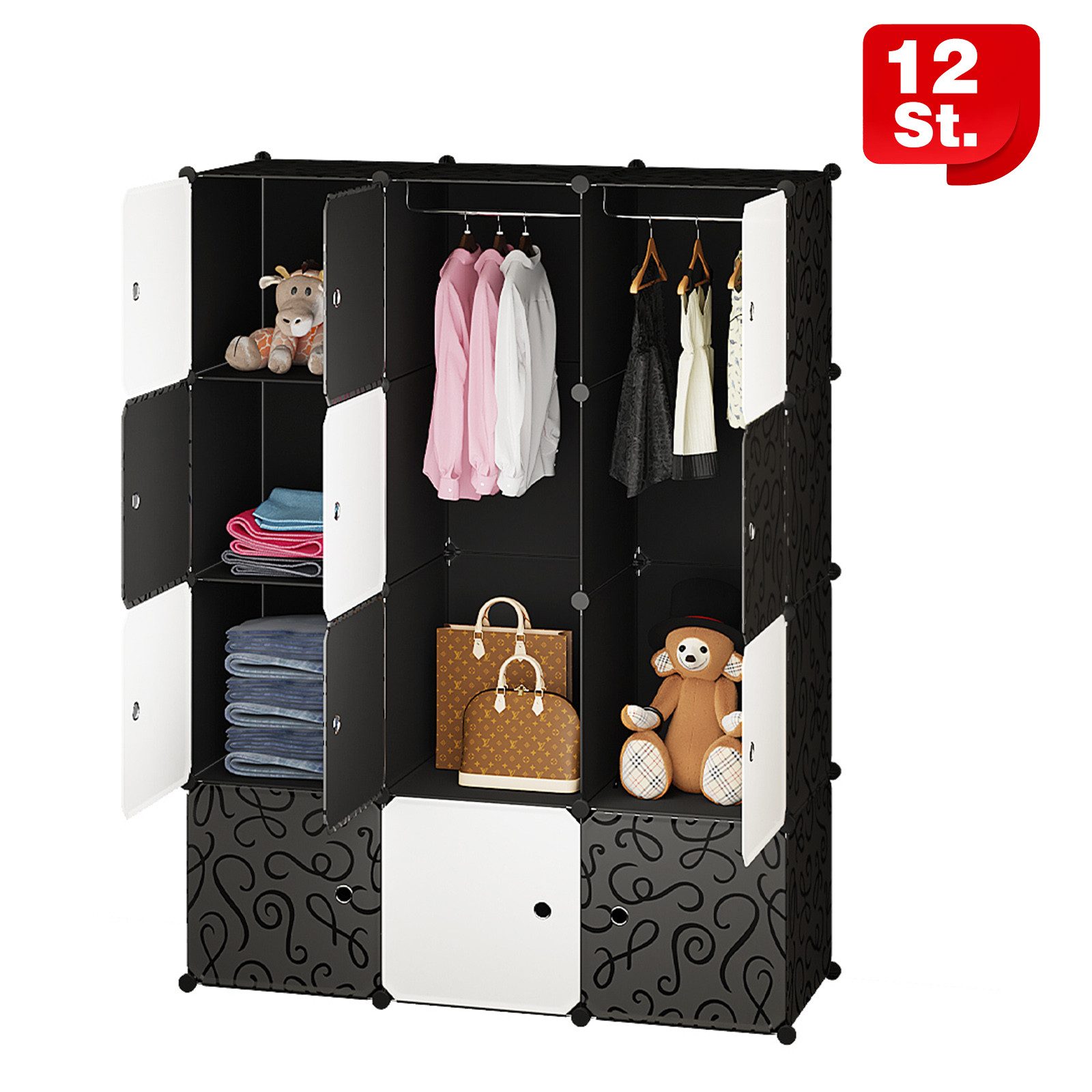 Bellavio Kleiderschrank 16 Fächer Würfel Schrank günstig online kaufen