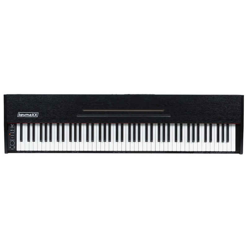 keymaXX Stagepiano (Digital Piano 88 Tasten, Hammermechanik, anschlagdynamisch, gewichtet, Anfänger E-Piano schwarz mit Pedalen, Notenhalter und 128 Stimmen, SP-1), Digital Piano, Hammermechanik, anschlagdynamisch