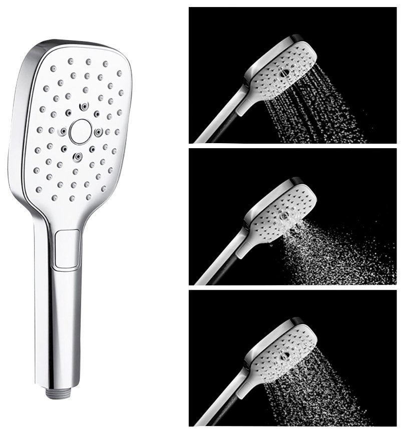 Marwell Handbrause Silver Quattro, 3 verschiedenen Strahlarten, verchromt