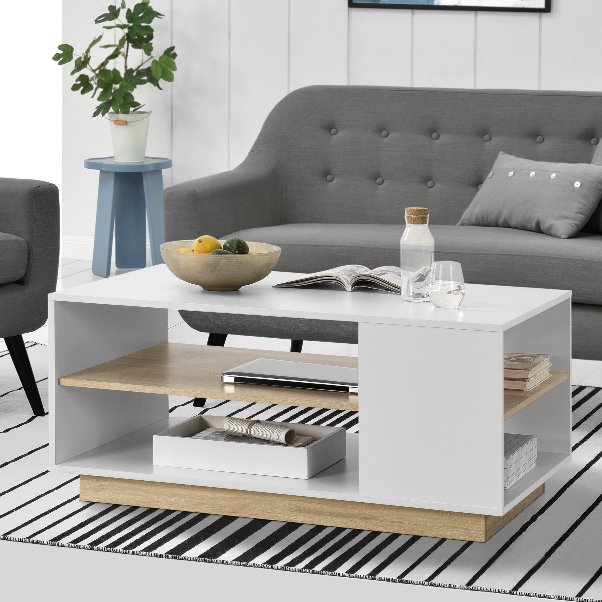 en.casa Couchtisch, Trelleborg Wohnzimmertisch mit 2 günstig online kaufen
