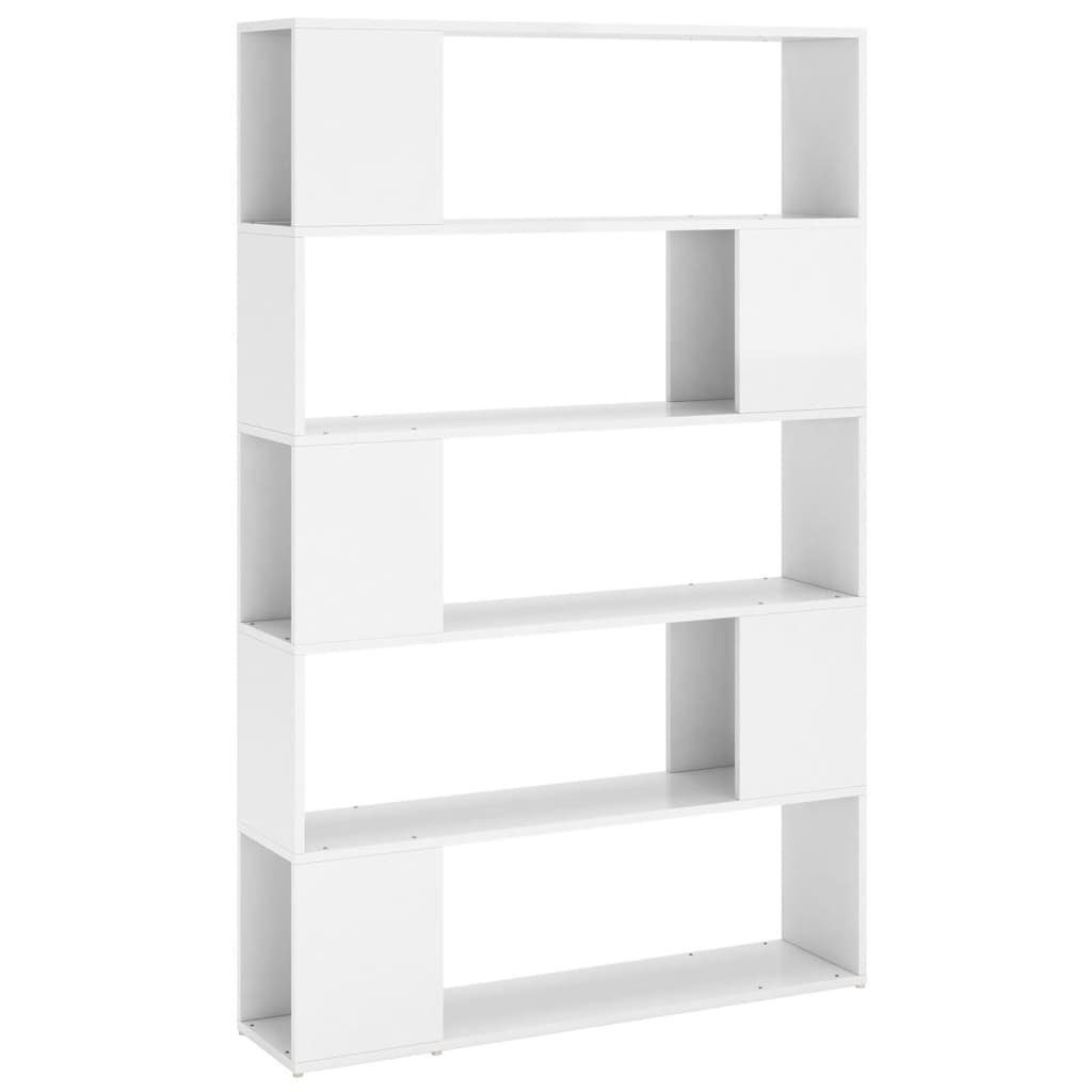 vidaXL Bücherregal Hochglanz-Weiß 1-tlg. Raumteiler Holzwerkstoff, Bücherregal