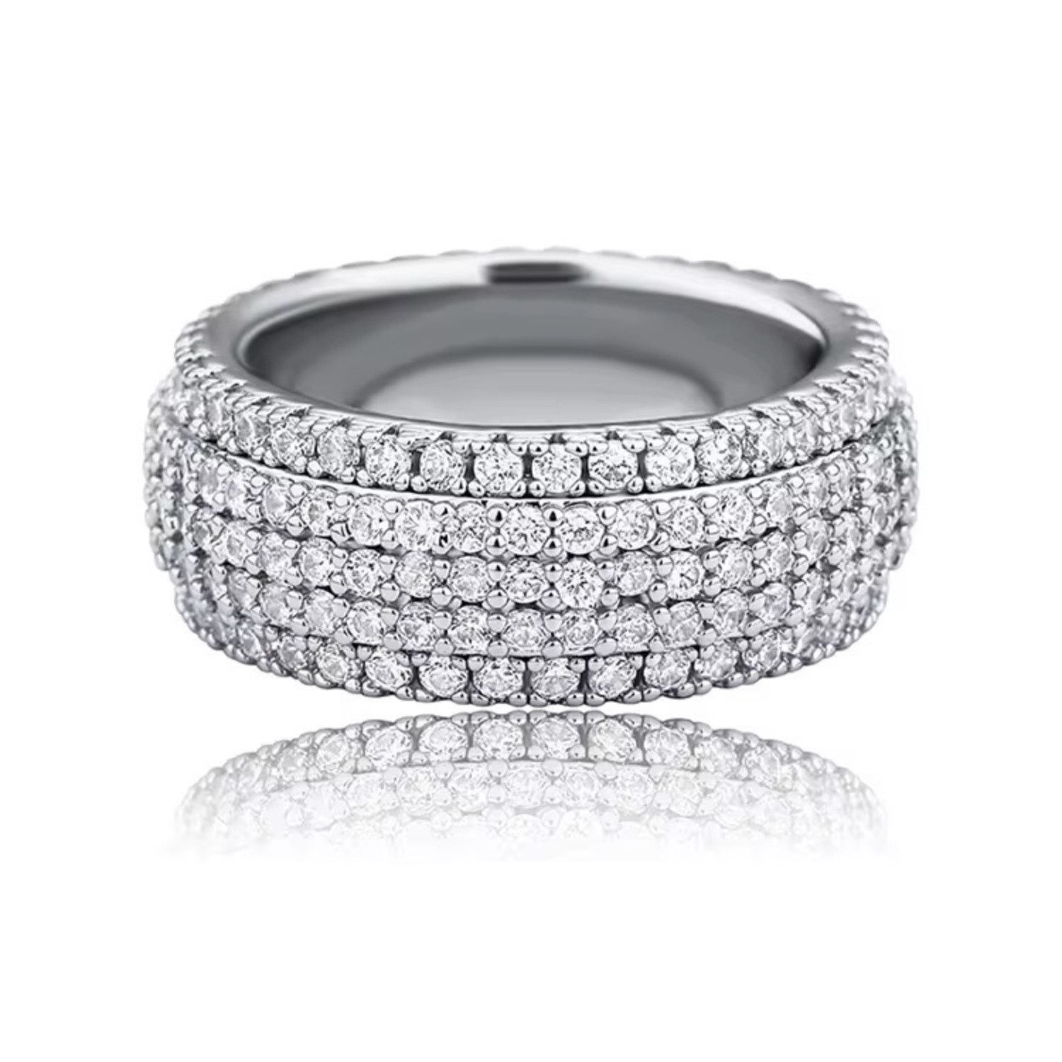ROUGEMONT Fingerring Funkelnde Damen Statement Ring, Intensiver Glanz mit Wow-Effekt
