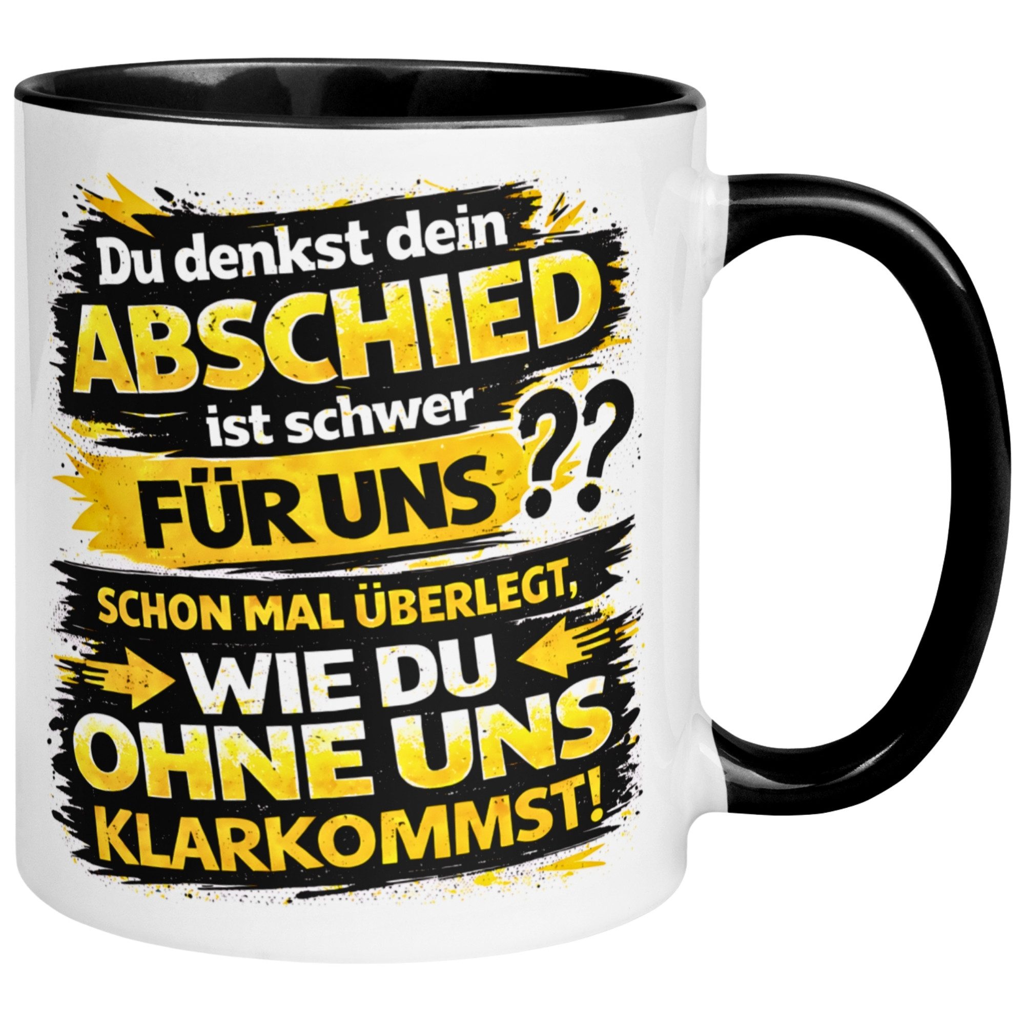 Momentals Tasse Zum Abschied Kollege – „Du denkst DEIN Abschied ist schwer“ – Geschenk, Gratis Versand · Links-&Rechtshänder · Spülmaschinenfest