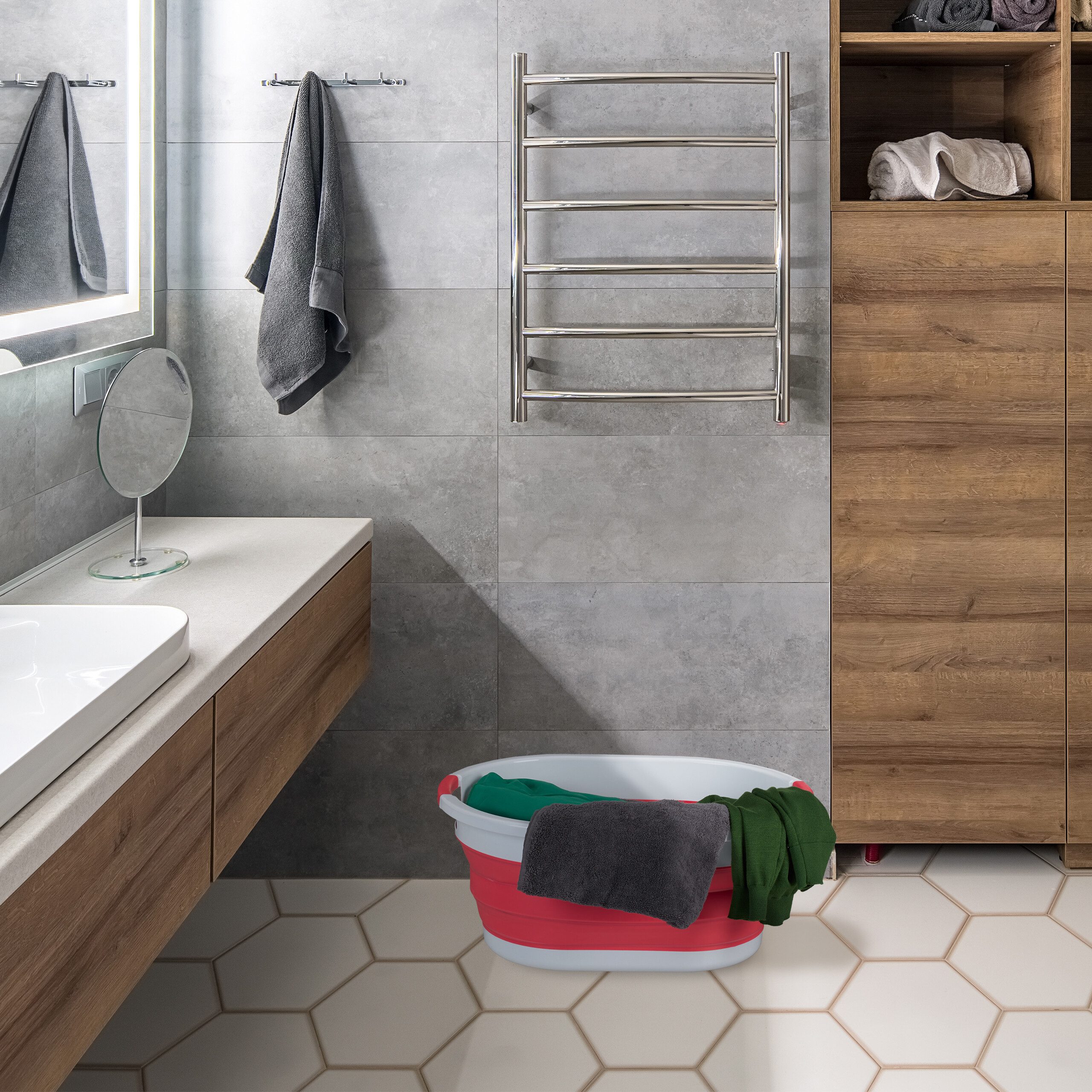 relaxdays Wäschekorb Faltbarer Wäschekorb 36 Liter (1 St), grün