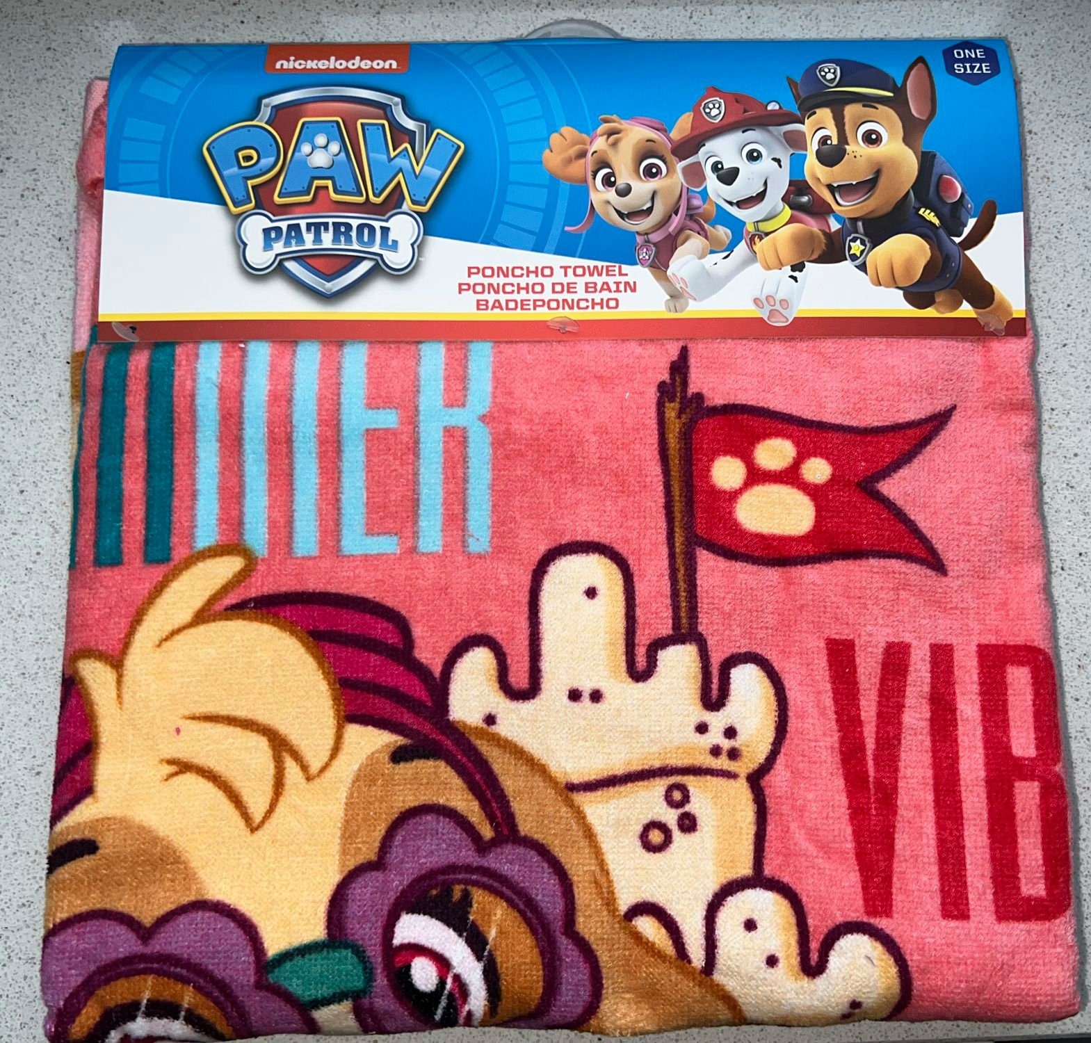 PAW PATROL Badeponcho Kinder Poncho Jungen + Mädchen Bademantel Schwimmponcho, Kapuze