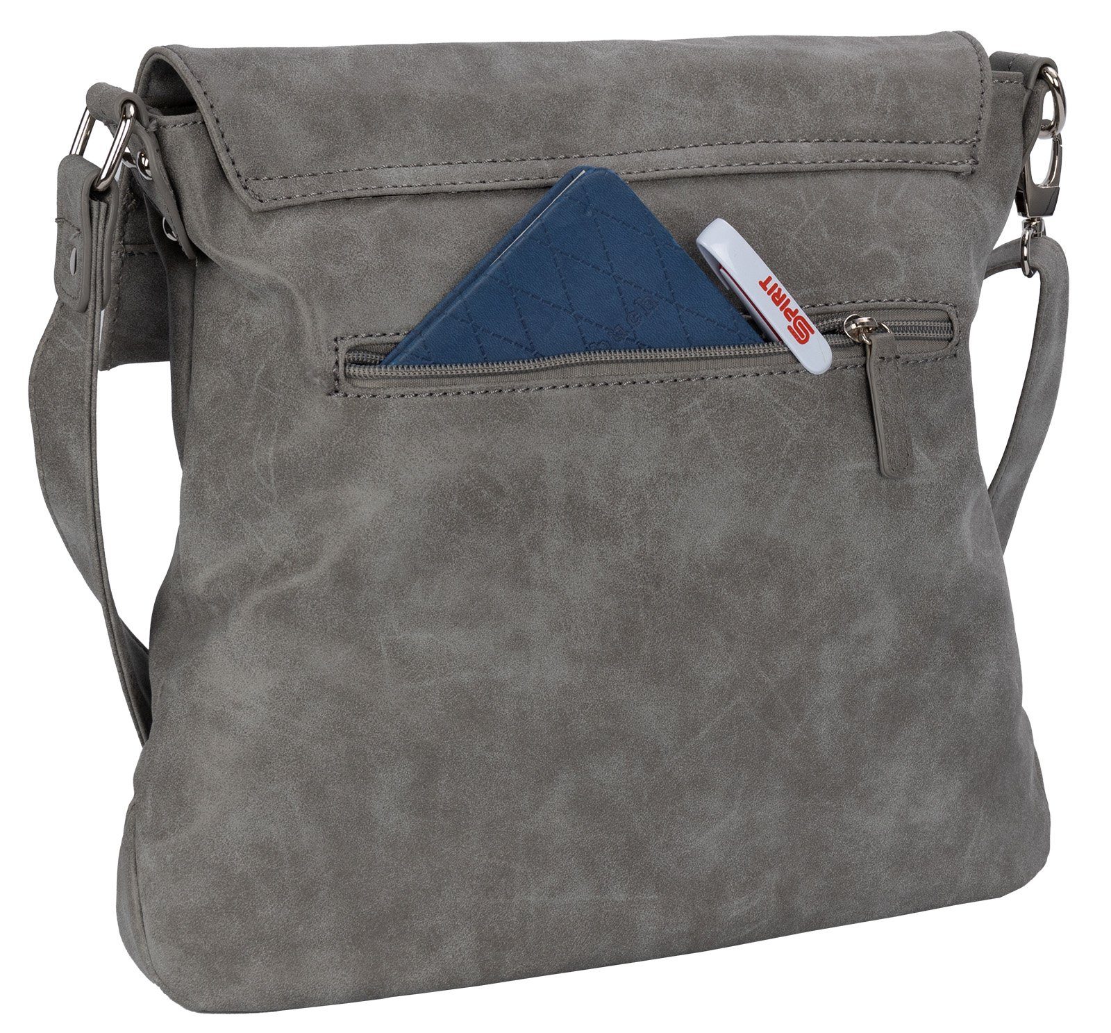 Street GRAU Bag Handtasche Schultertasche Umhängetasche Schultertasche, T0103, tragbar BAG als Damentasche Schlüsseltasche Umhängetasche STREET