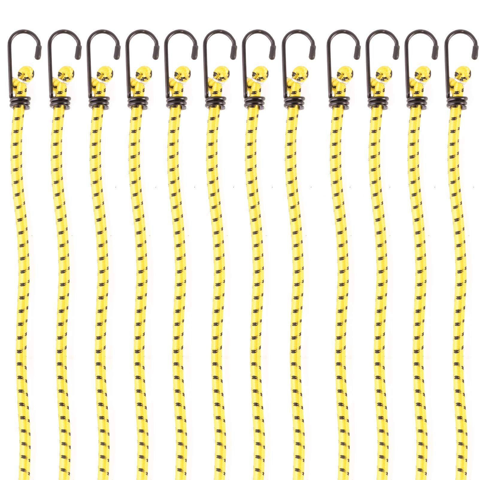 PRETEX Spanngurt PRETEX 12 pcs Luggage rope set yellow 65cm