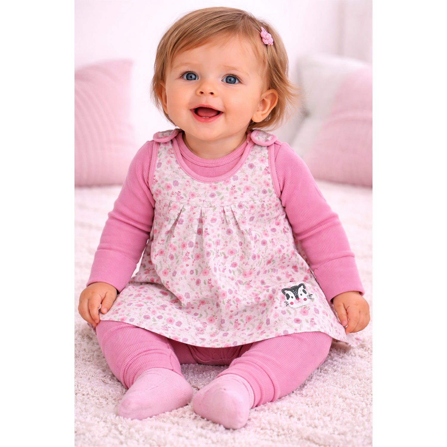 BONDI Strampler BONDI Baby Strampler Kleid Kombi 'Blumenallover' 9
