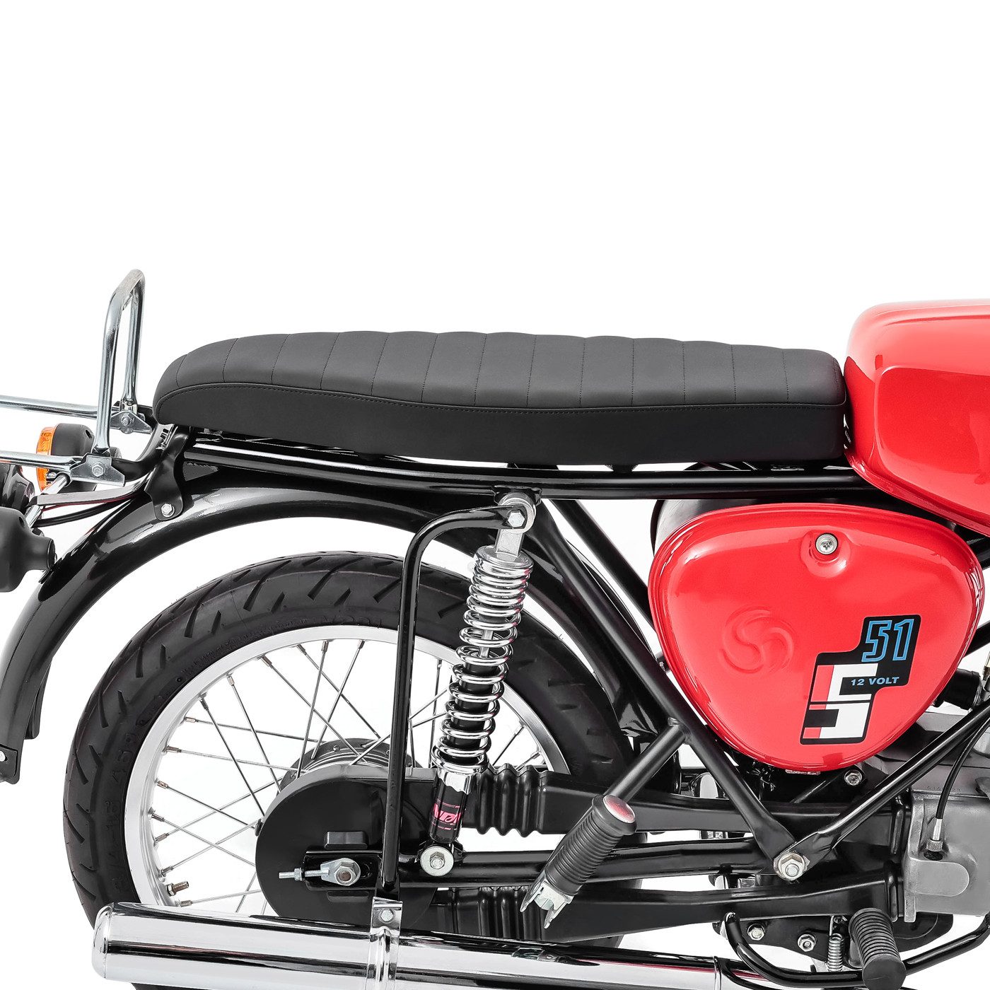 Craftride Sitzbank Sitzbank flach VS1 kompatibel mit Simson S50 S51 S70 Sitz schwarz