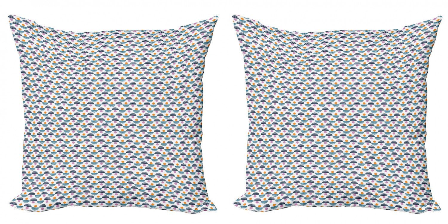 Geometrisch Digitaldruck, Style-Kreis-Punkte Abakuhaus Kissenbezüge Retro Modern Doppelseitiger (2 Accent Stück),