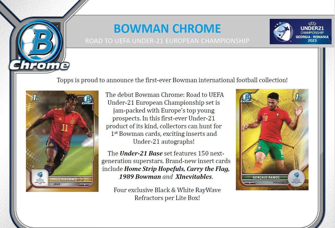 Topps Sammelkarte Bowman Chrome Road to 2023 UEFA 1x Hobby Lite Box