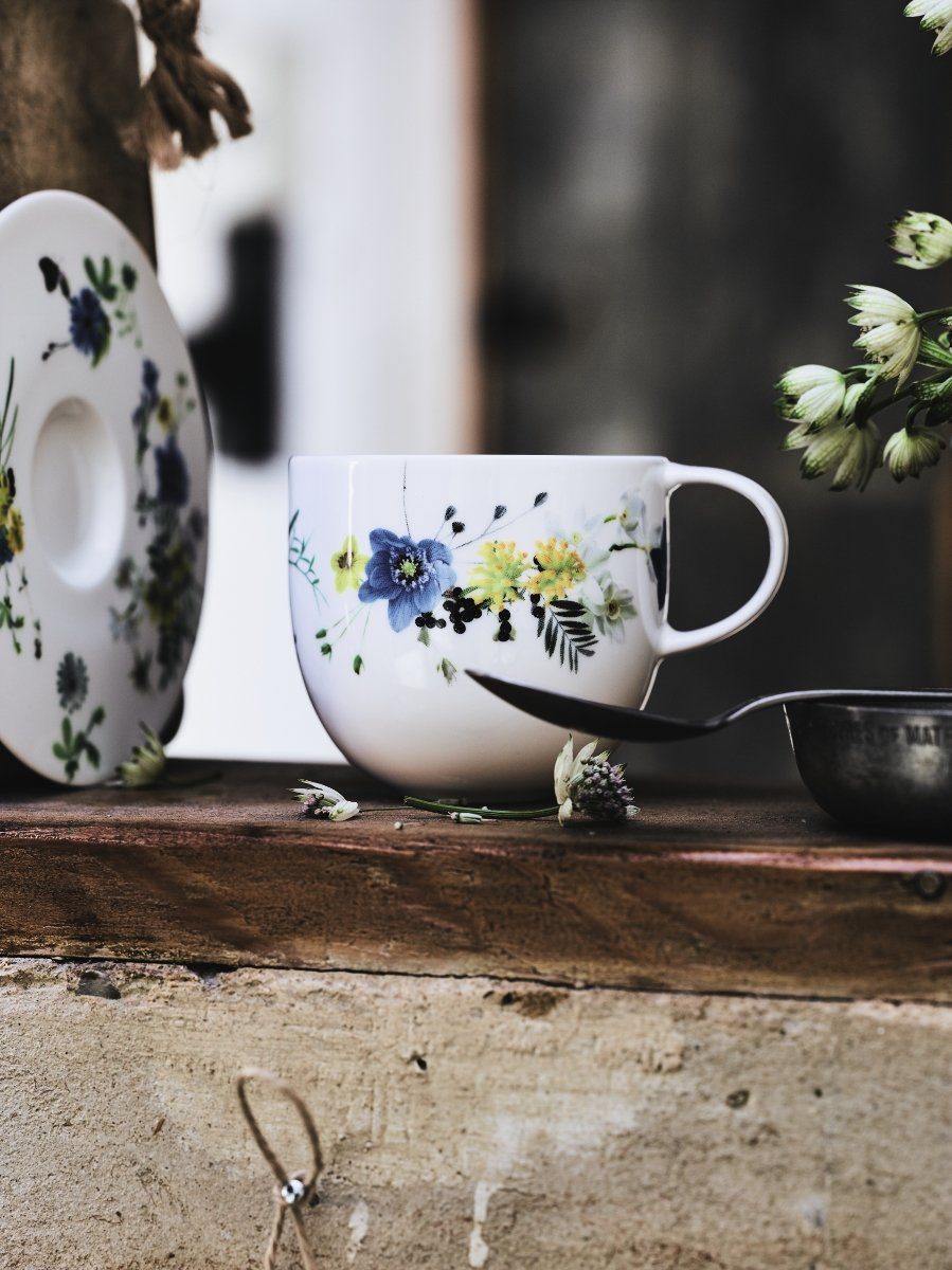 Rosenthal Tasse Brillance Fleurs des Alpes Kaffee-Obertasse 0,2 l, Bone China, Tassen
