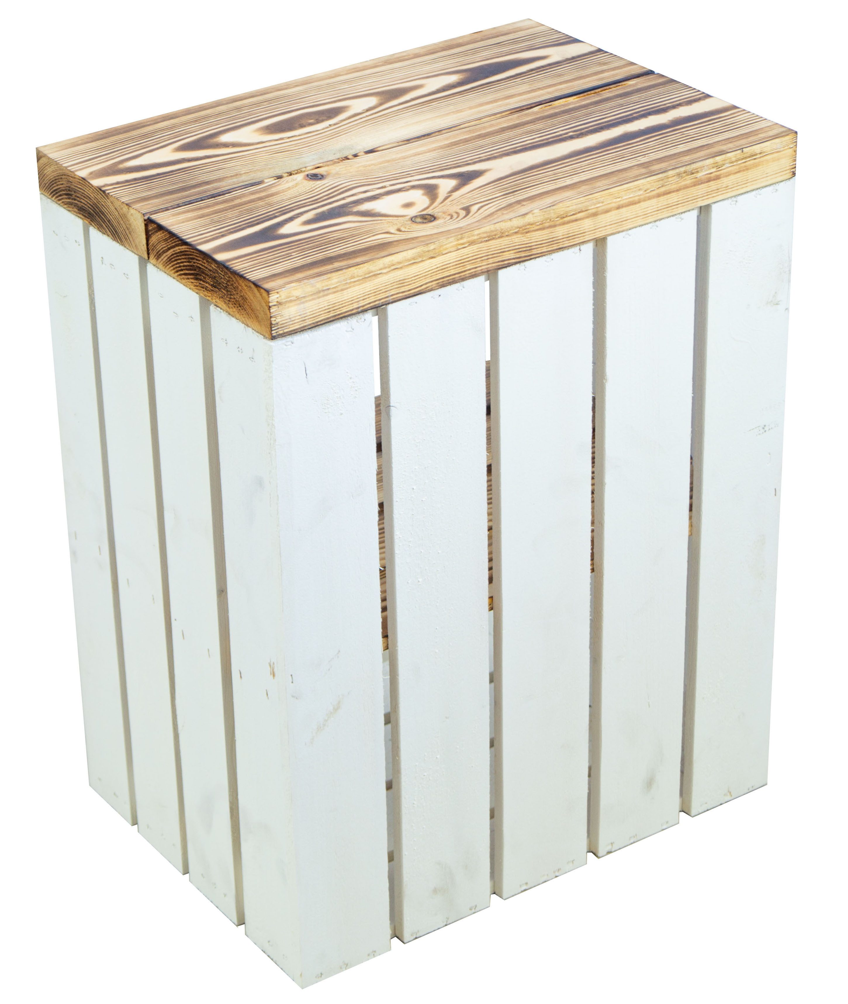 Kistenkolli Altes Land Allzweckkiste Hocker Anne weiss flam Quer flam Planke (Spar-Set, 1er Set)