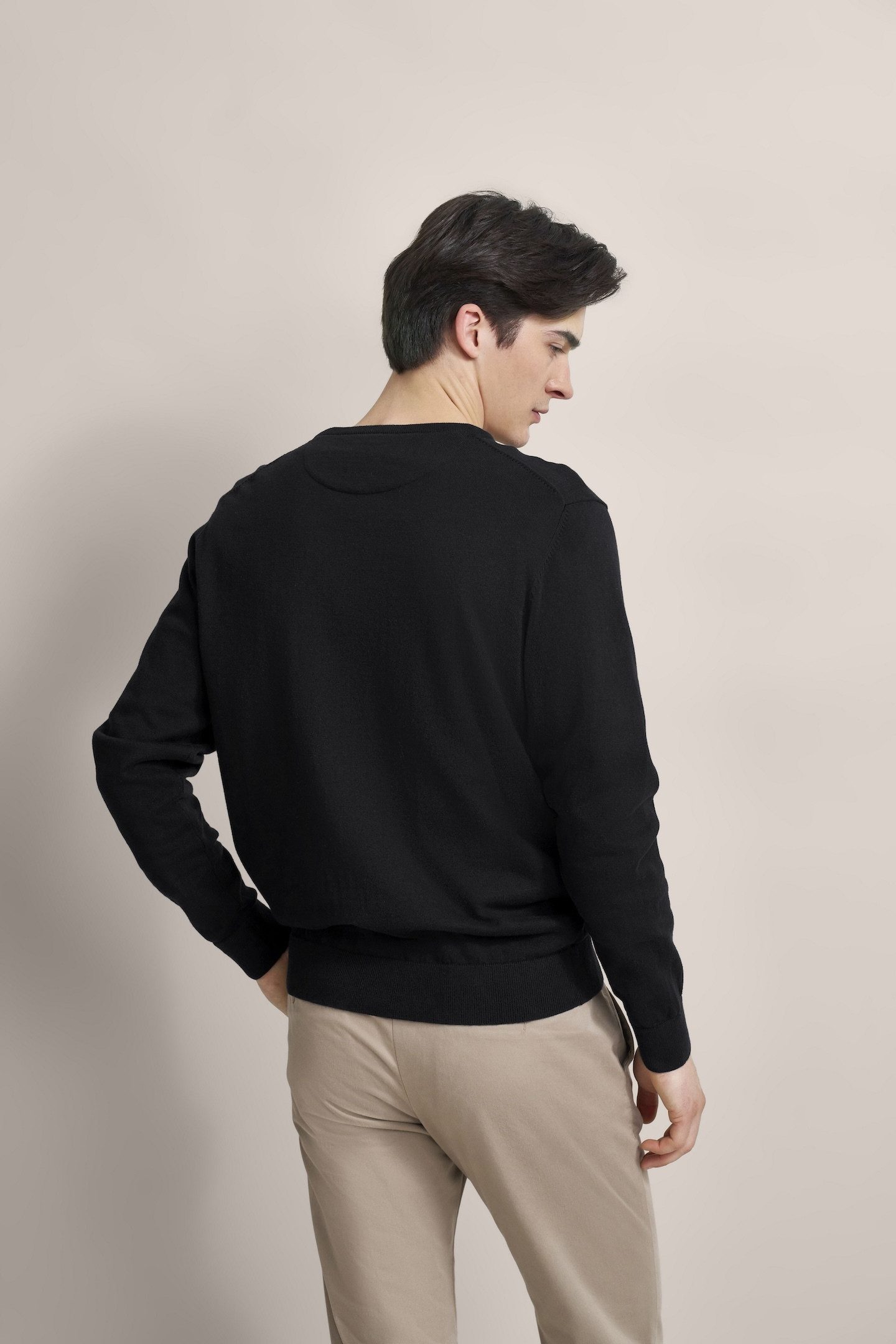 bugatti Rundhalspullover Basic Essential aus reiner Baumwolle günstig online kaufen