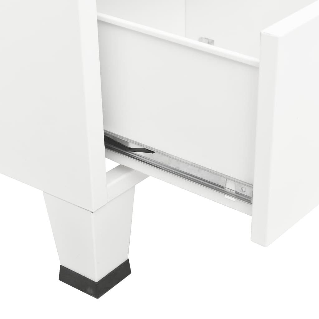 Türen möbelando 2 3 Spind mit Schubladen Metall und Weiß 50x90x180 3010955 in aus cm) (LxBxH: