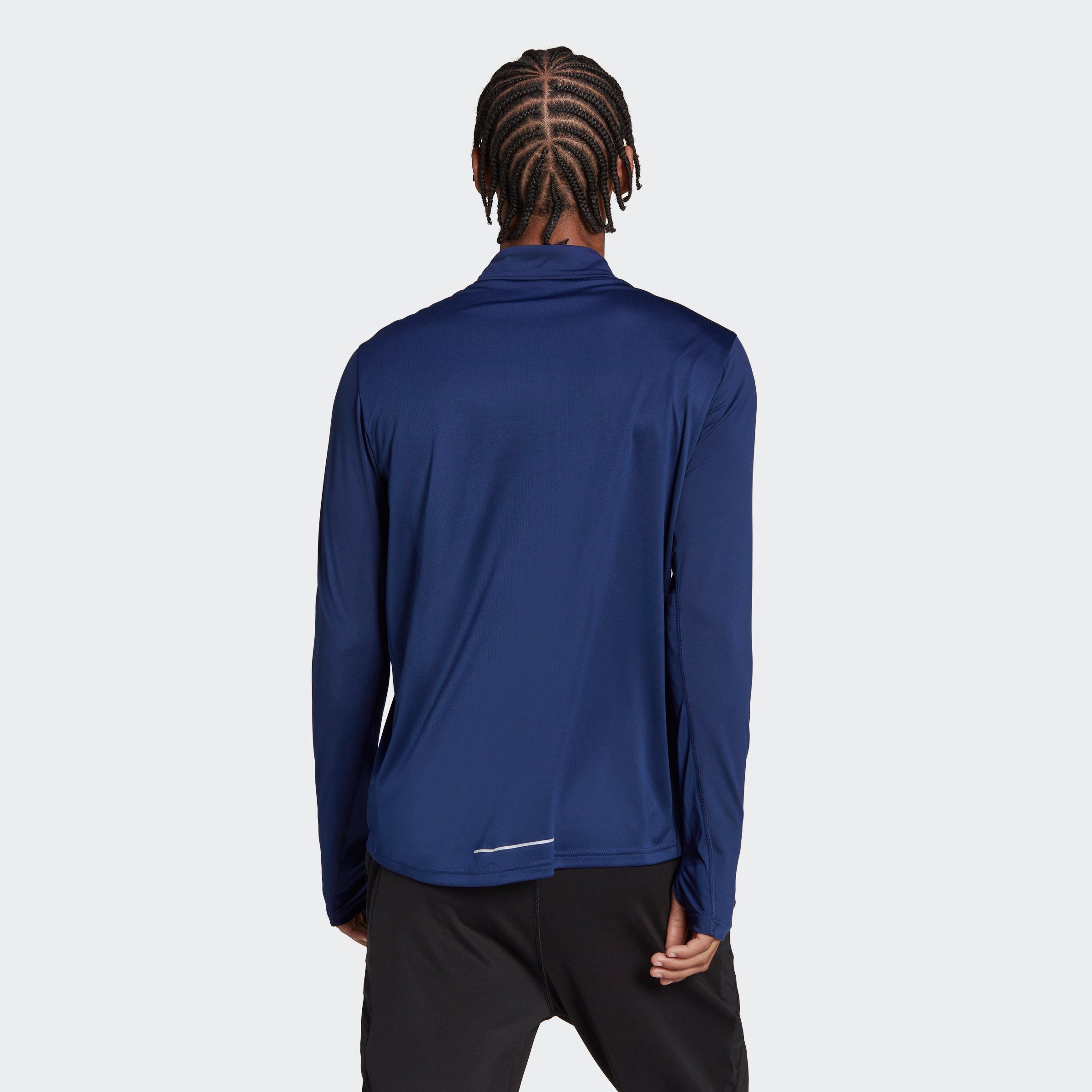 adidas Performance Laufjacke Blue THE Dark OWN 1/2 ZIP LONGSLEEVE RUN