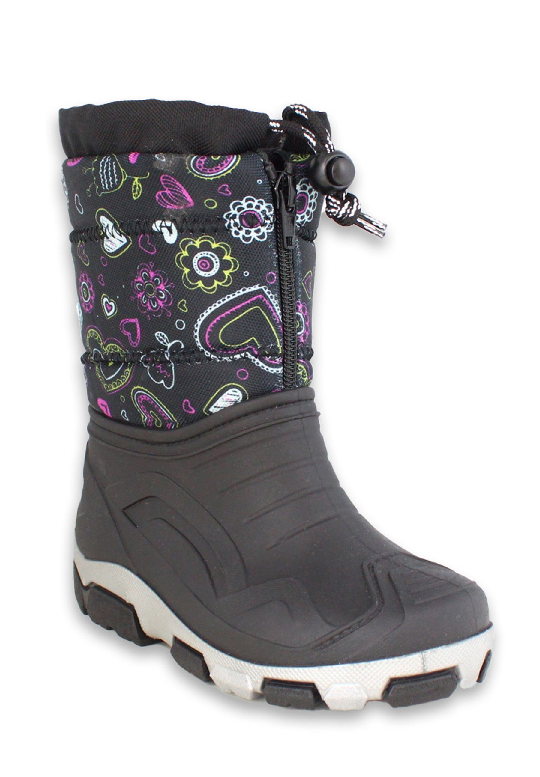 Beck Winterstiefel Snowy Gummistiefel (für Mädchen, für warme Füße bei Kälte und Schnee, Mit Reißverschluss und Schnellverschluss) Kuscheliges Warmfutter